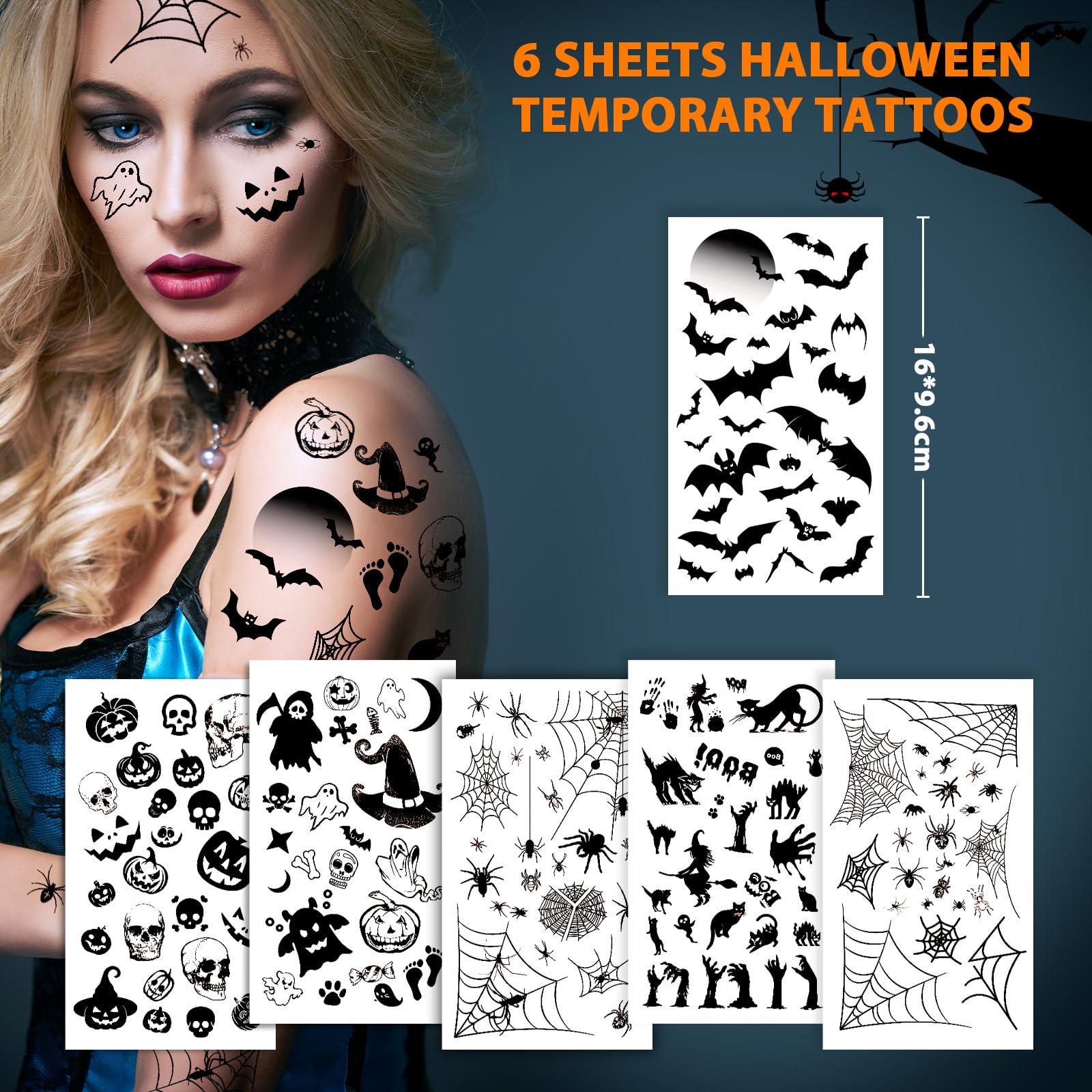 LLNRC realistlik Halloween ajutine tätoveering – suur formaat – detailne vaade