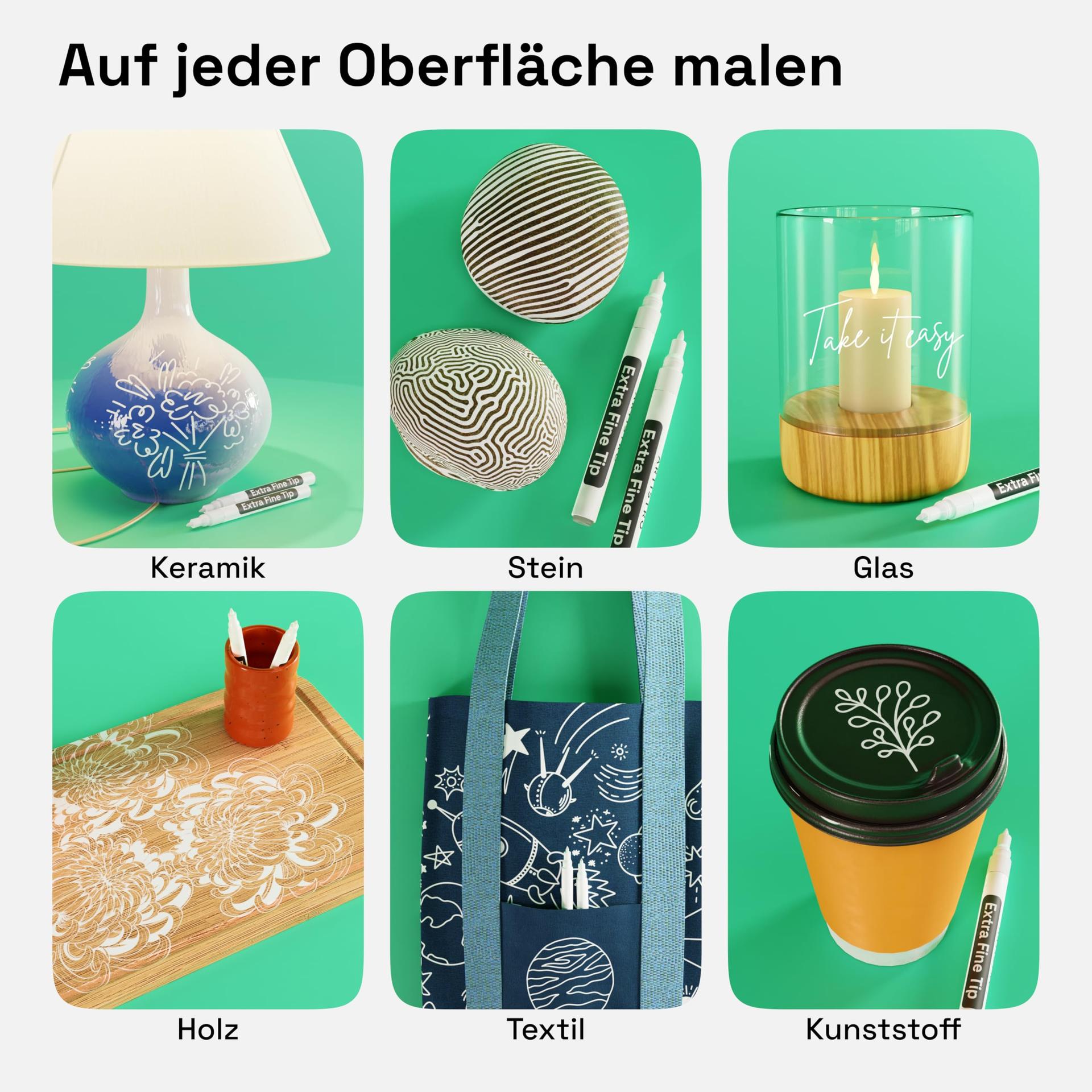 Artistro valge akrüülmarker — peen 0,7 mm detailideks – detailne vaade