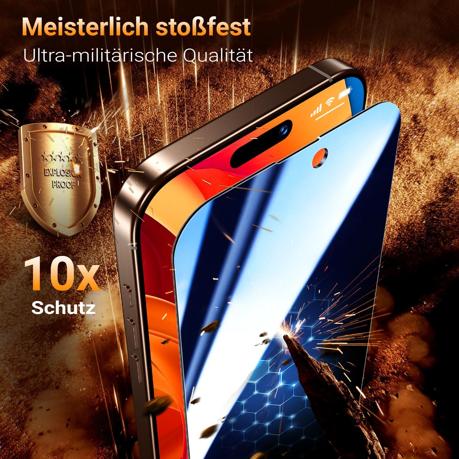 UniqueMe karastatud privaatsusklaas iPhone 16 Pro — 2+2 komplekt – pakend ja tarvikud