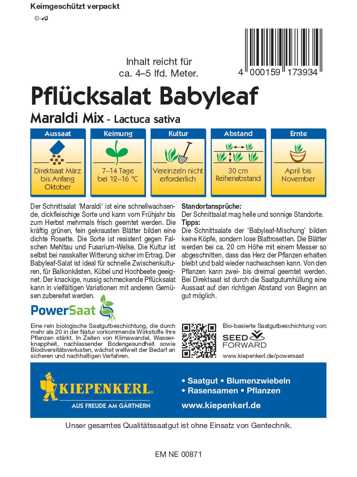 Kiepenkerl salatisalat Babyleaf — kiire ja külmakindel saak – detailne vaade