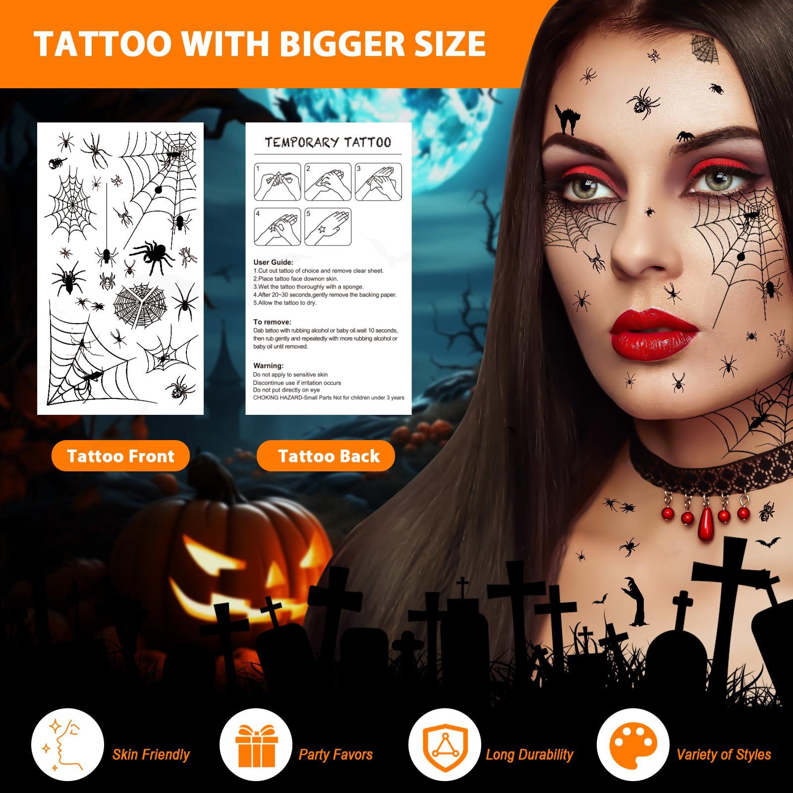 LLNRC realistlik Halloween ajutine tätoveering – suur formaat – kasutusnäide