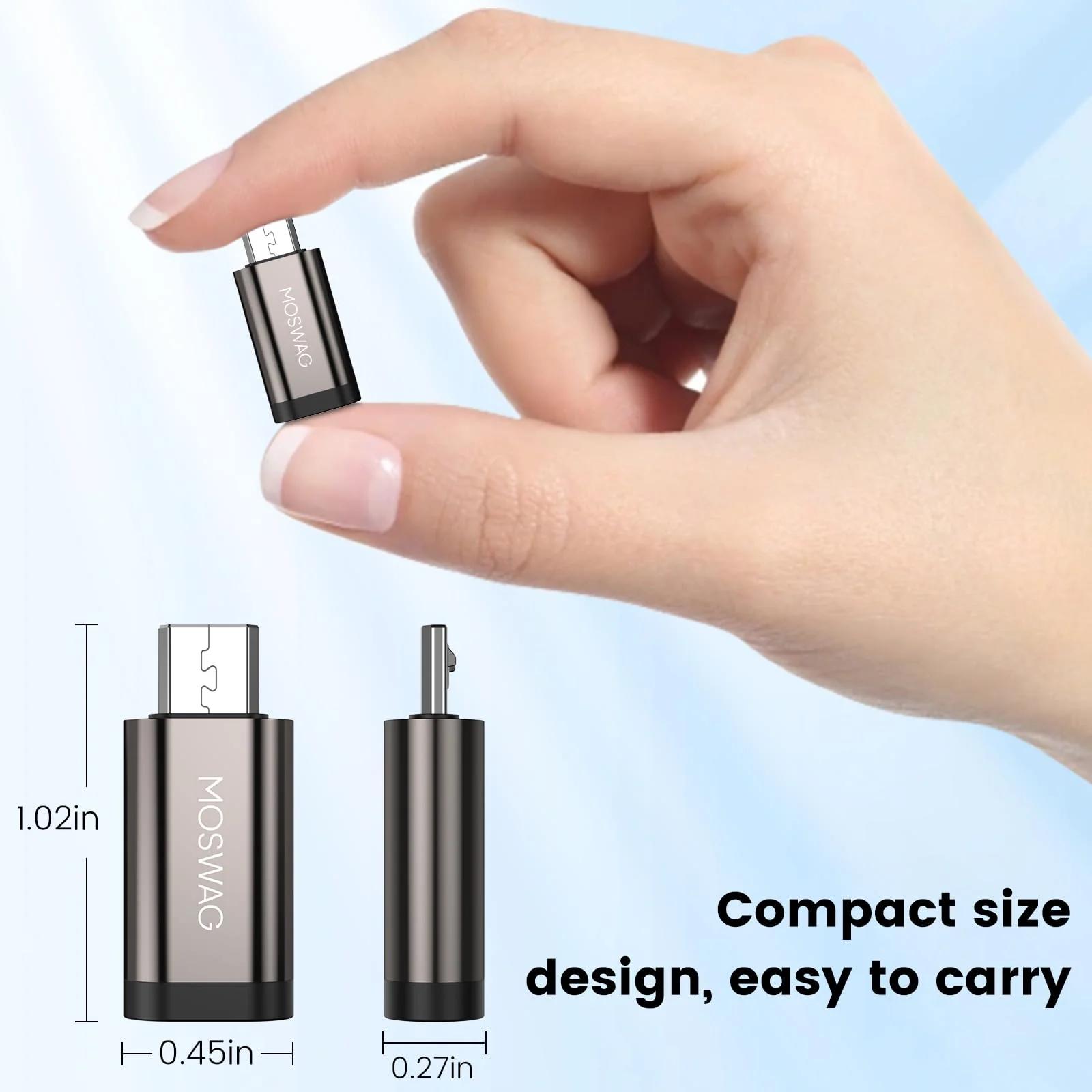 MOSWAG vastupidav alumiiniumist USB‑C–Micro adapter – pilt 6