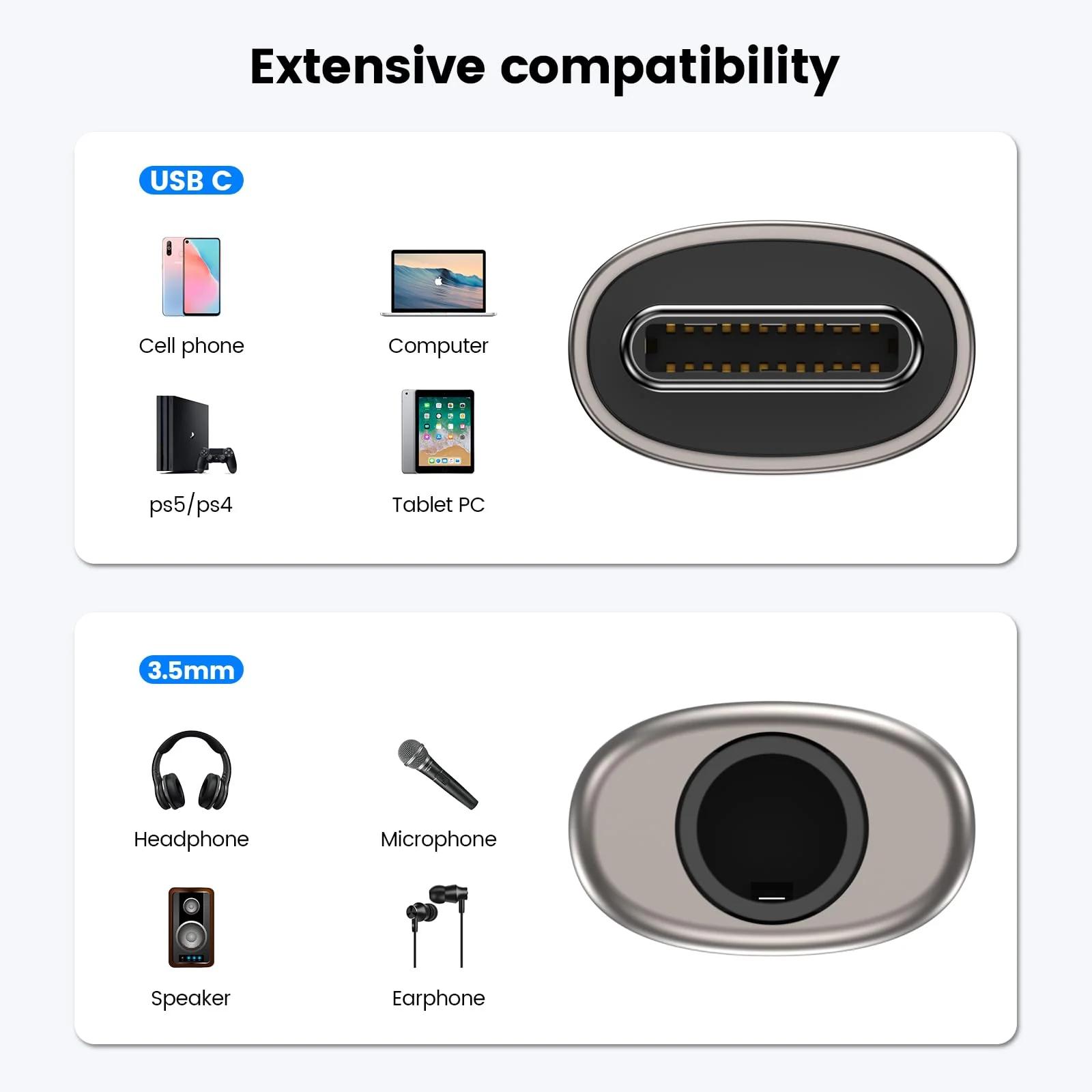 MOSWAG vastupidav USB-C–3,5 mm audioadapter rikkaliku – pilt 6