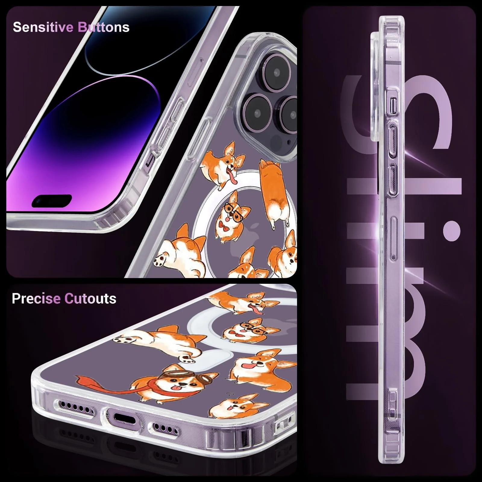 Roemary pehme TPU Corgis kaitseümbris iPhone 14 Pro jaoks – kasutusnäide
