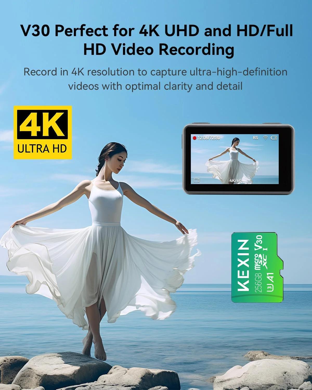 KEXIN 256GB microSDXC – kiire ja vastupidav salvestus – detailne vaade