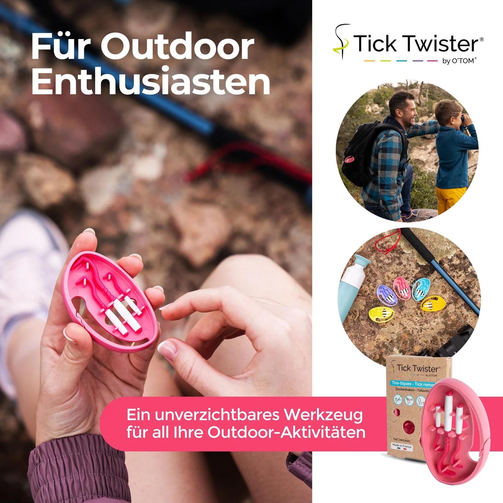 Tick Twister vastupidav tikkuhaak koos hoiukarbiga — turvaline – kasutusnäide