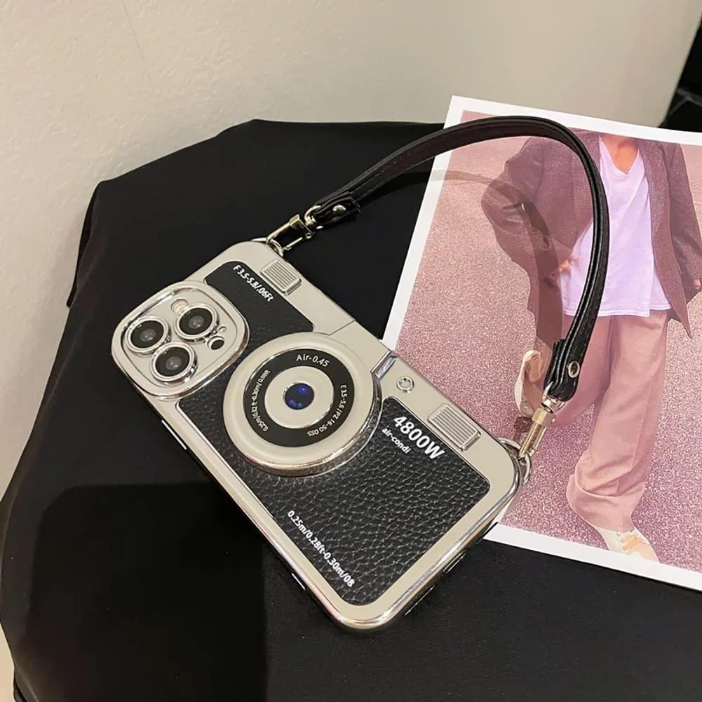 QoKcoahn silikoonkate iPhone 15 Plus — vintage kaamera stiil – pilt 6