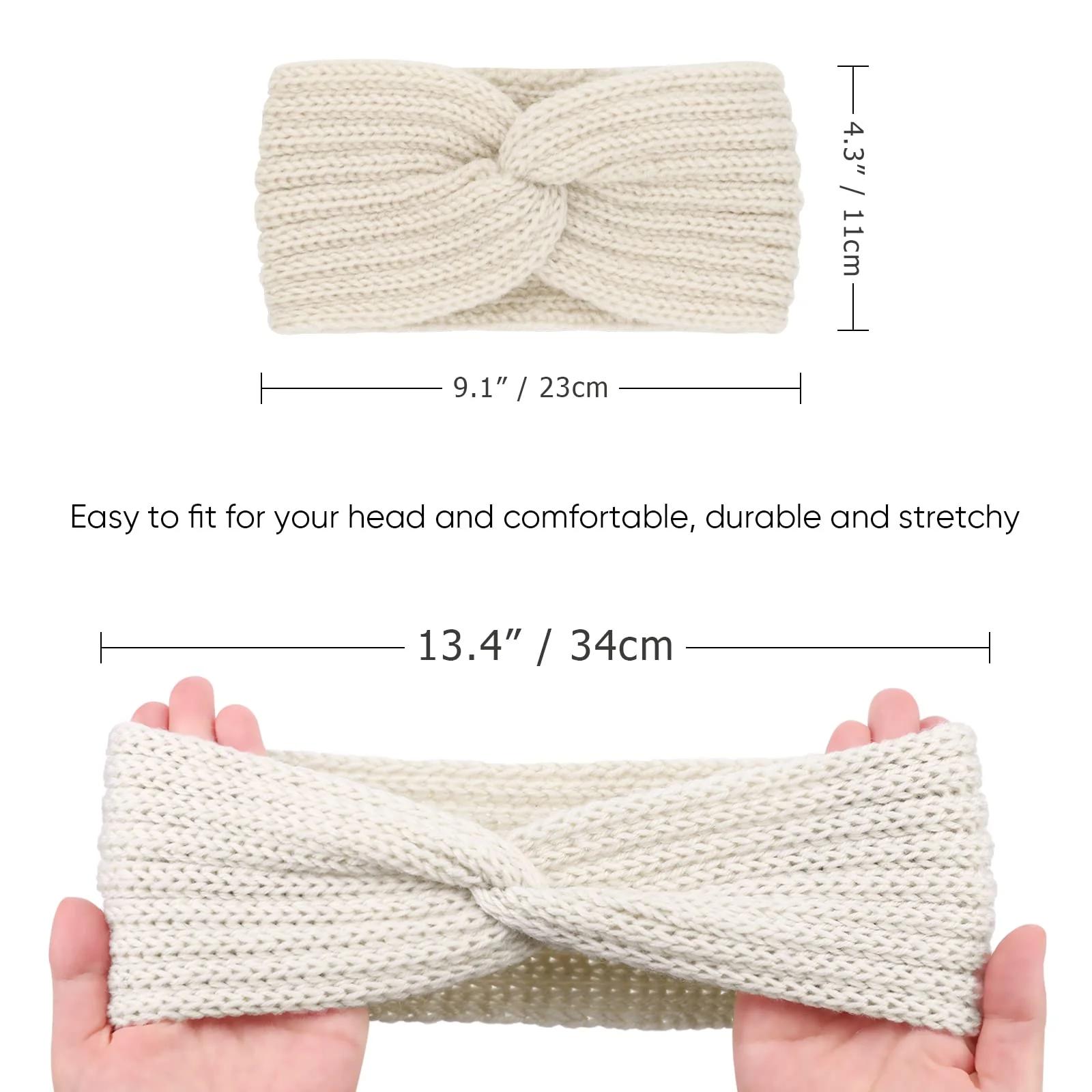DRESHOW pehme talvine palmikust paks peapael – komplekt – pilt 7