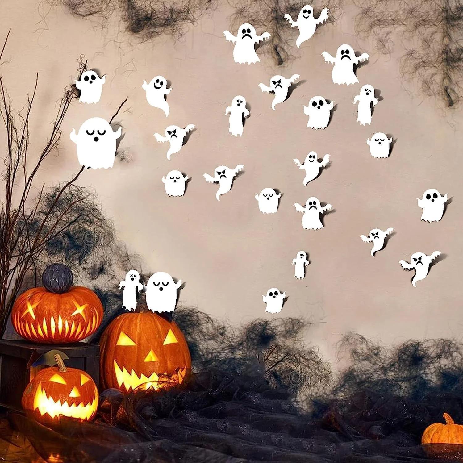 Sinekong PVC Halloween-ümbrise 63osaline seina- ja aknaehe – lisavaade