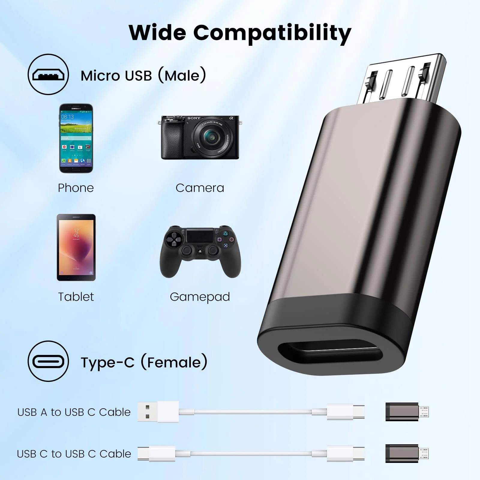 MOSWAG vastupidav alumiiniumist USB‑C–Micro adapter – lisavaade