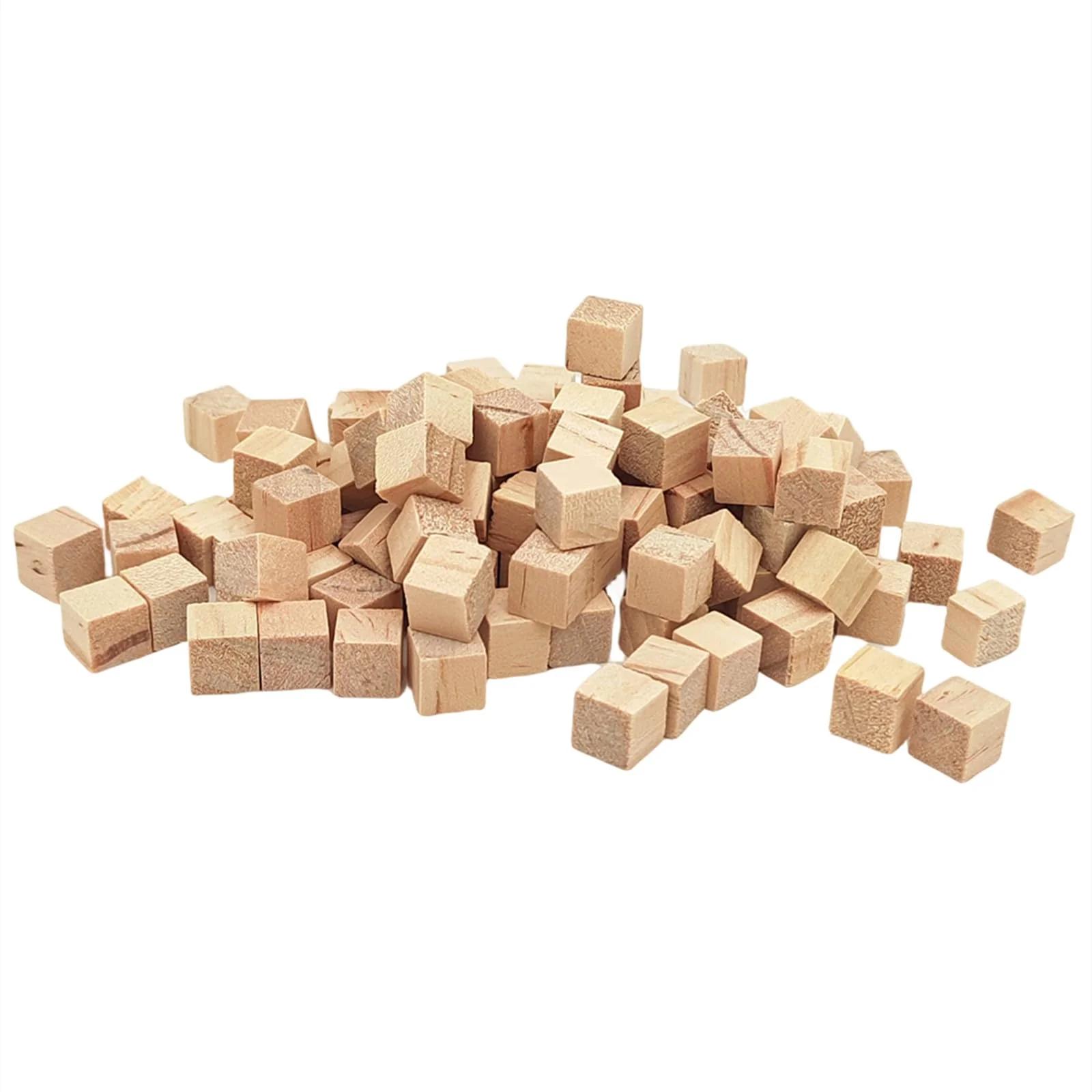 Anktily puitkuubikud 1 cm — naturaalsed DIY ja maalimiseks