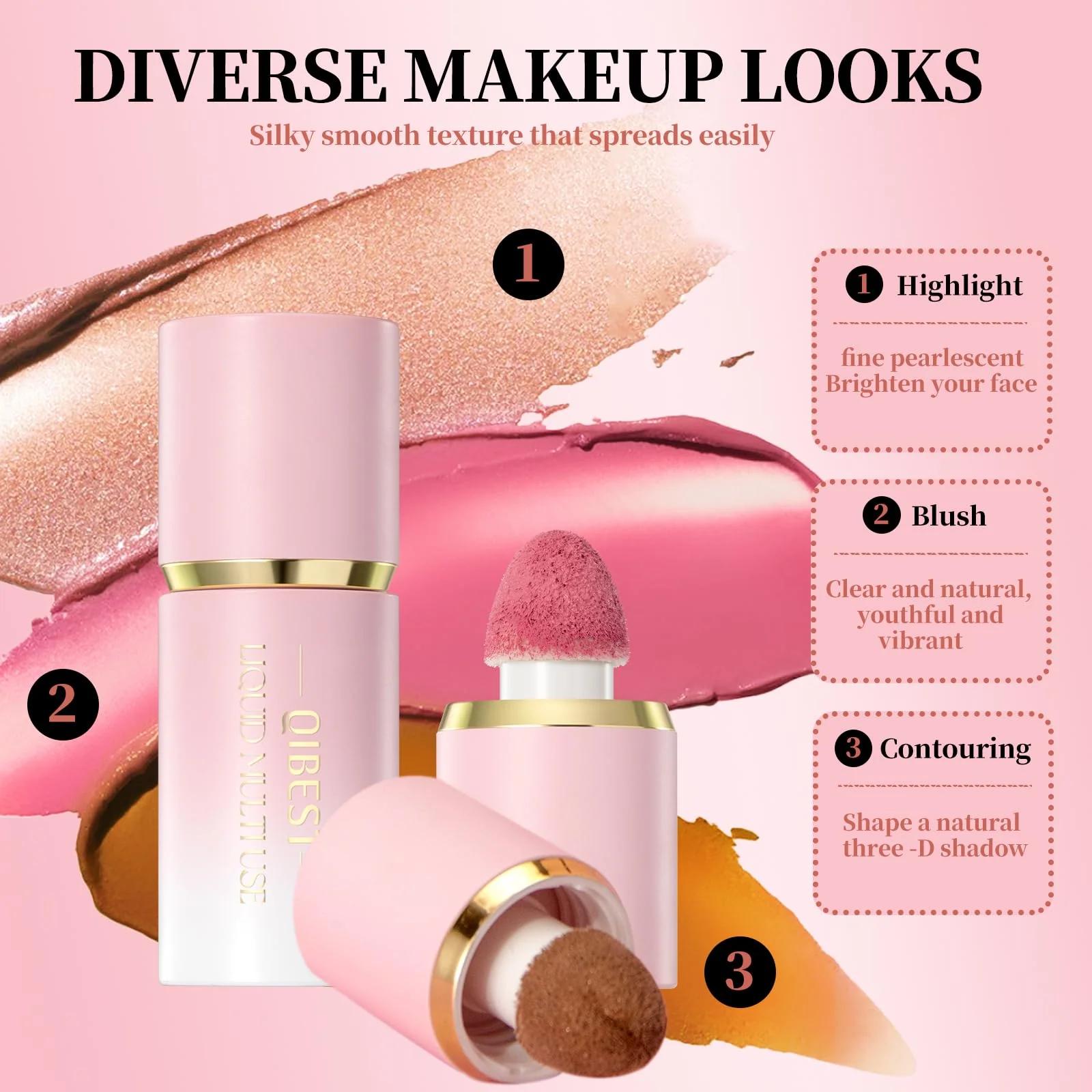 HOPHAT kolmikmeik: kauapüsiv kontuur, rouge ja highlighter – lisavaade