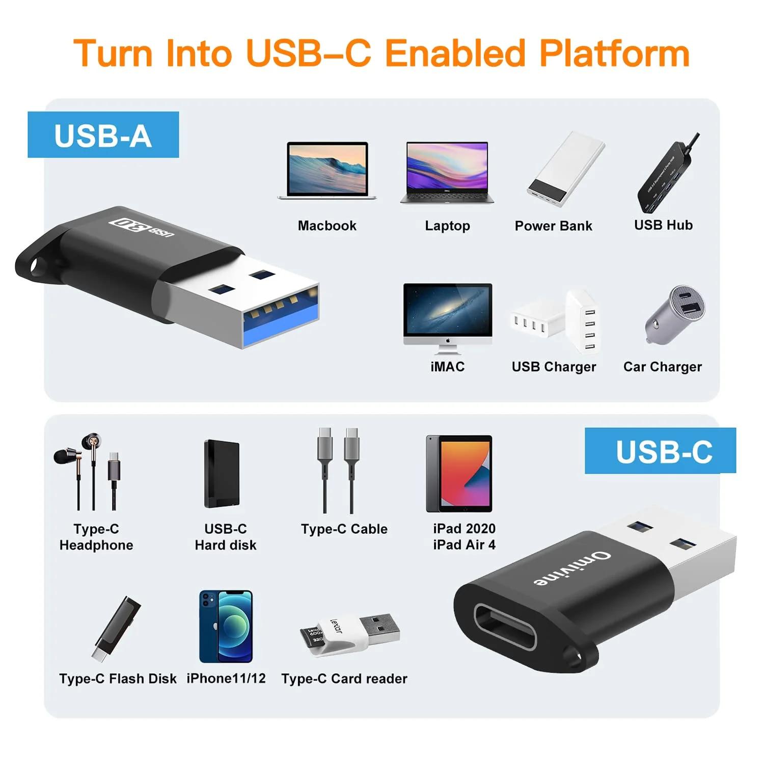 Omivine vastupidav USB-C adapter võtmehoidjaga – detailne vaade