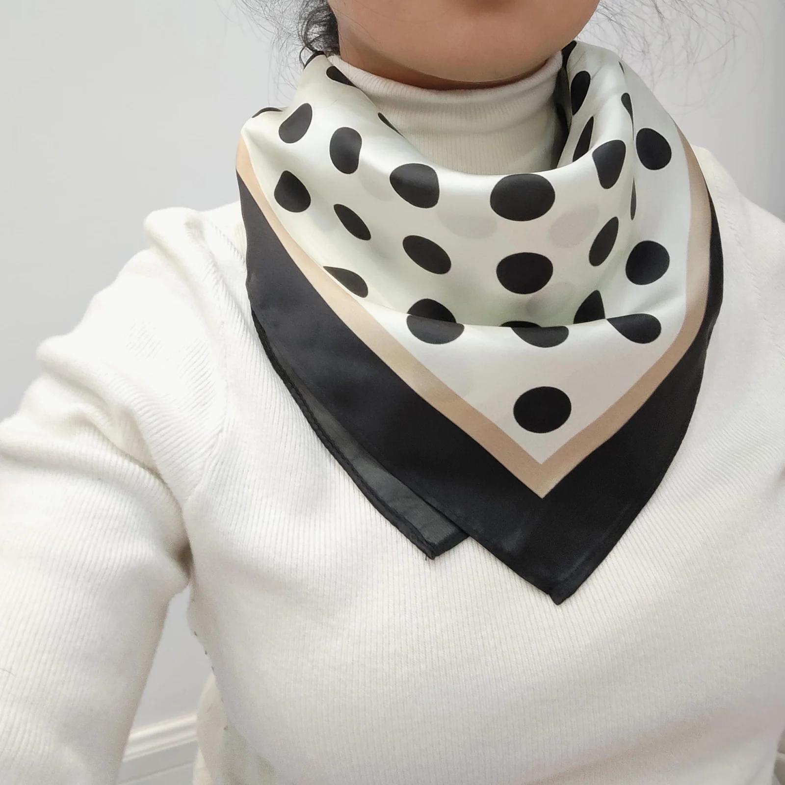 GIMIRO pehme polka-dot siiditunnetusega sall kingituseks – pilt 6