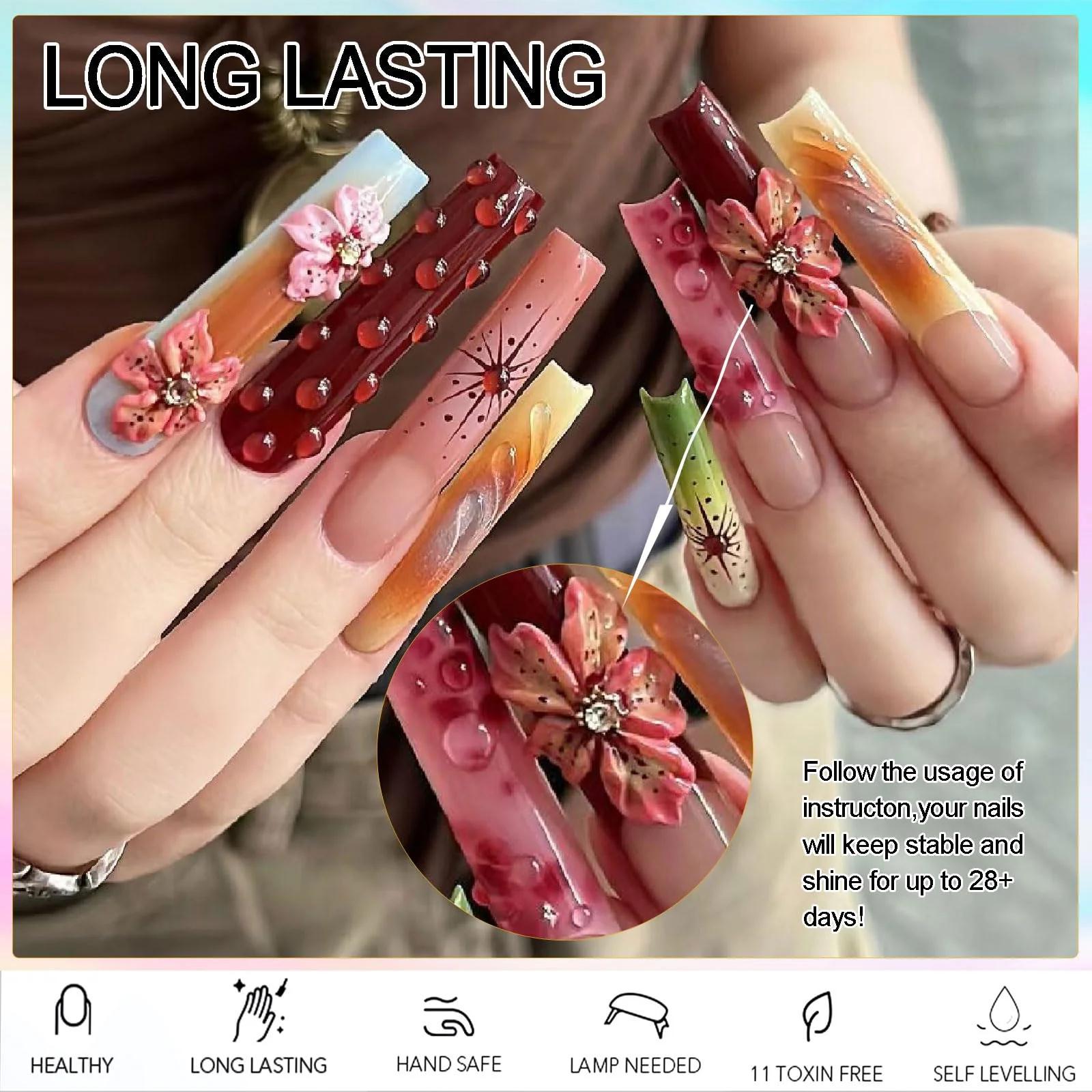 NAIL GIL tugev valge builder-geel koduseks maniküüriks (15 g) – kasutusnäide