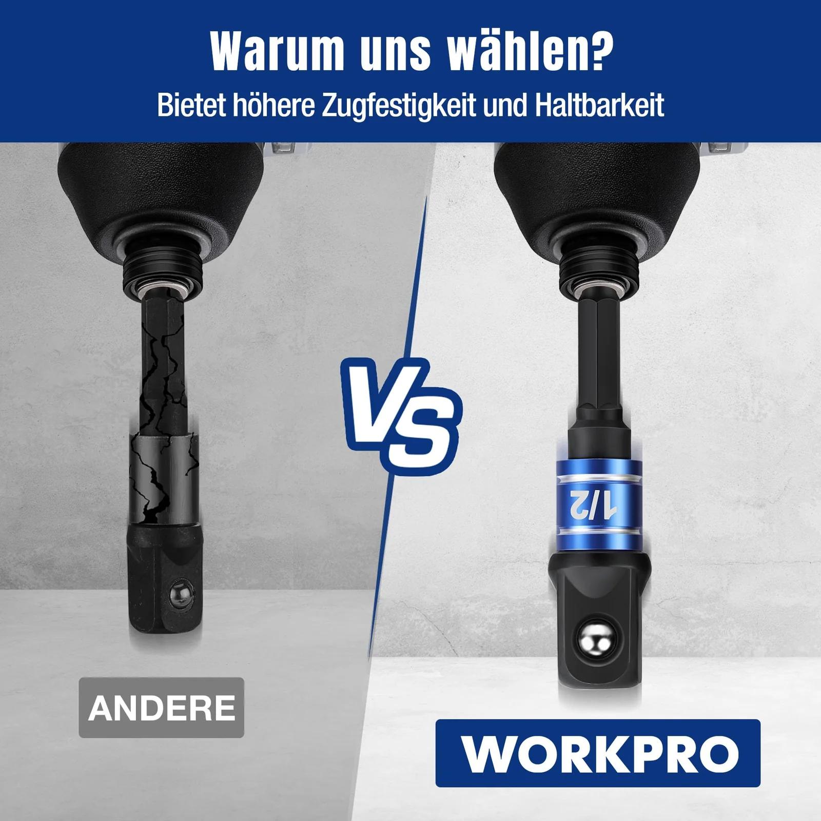 WORKPRO vastupidav 3-osaline bit-adapter komplekt töö ja kodu – lisavaade