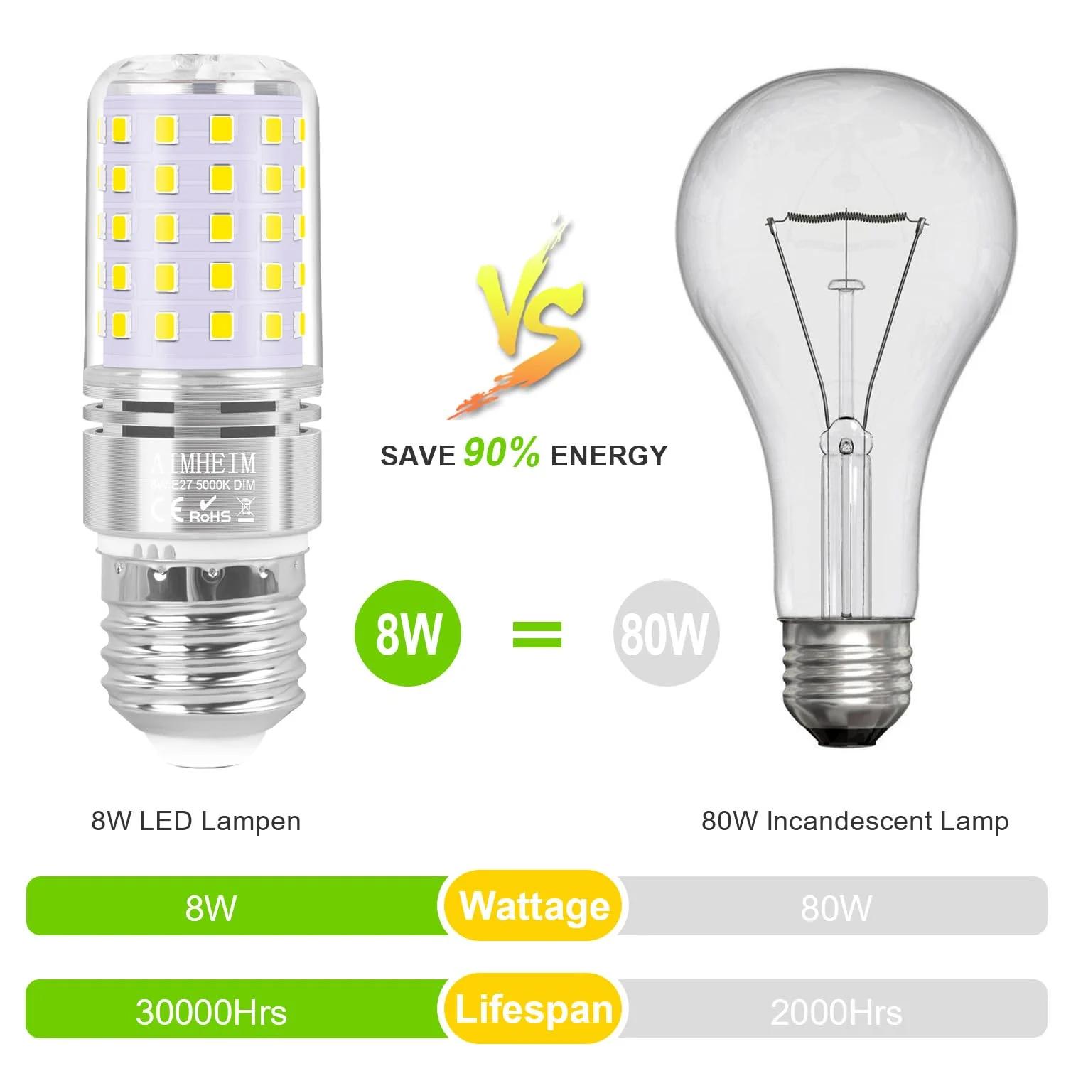 AIMHEIM energiasäästlik E27 LED pirn 5000K – dimmitav – lisavaade