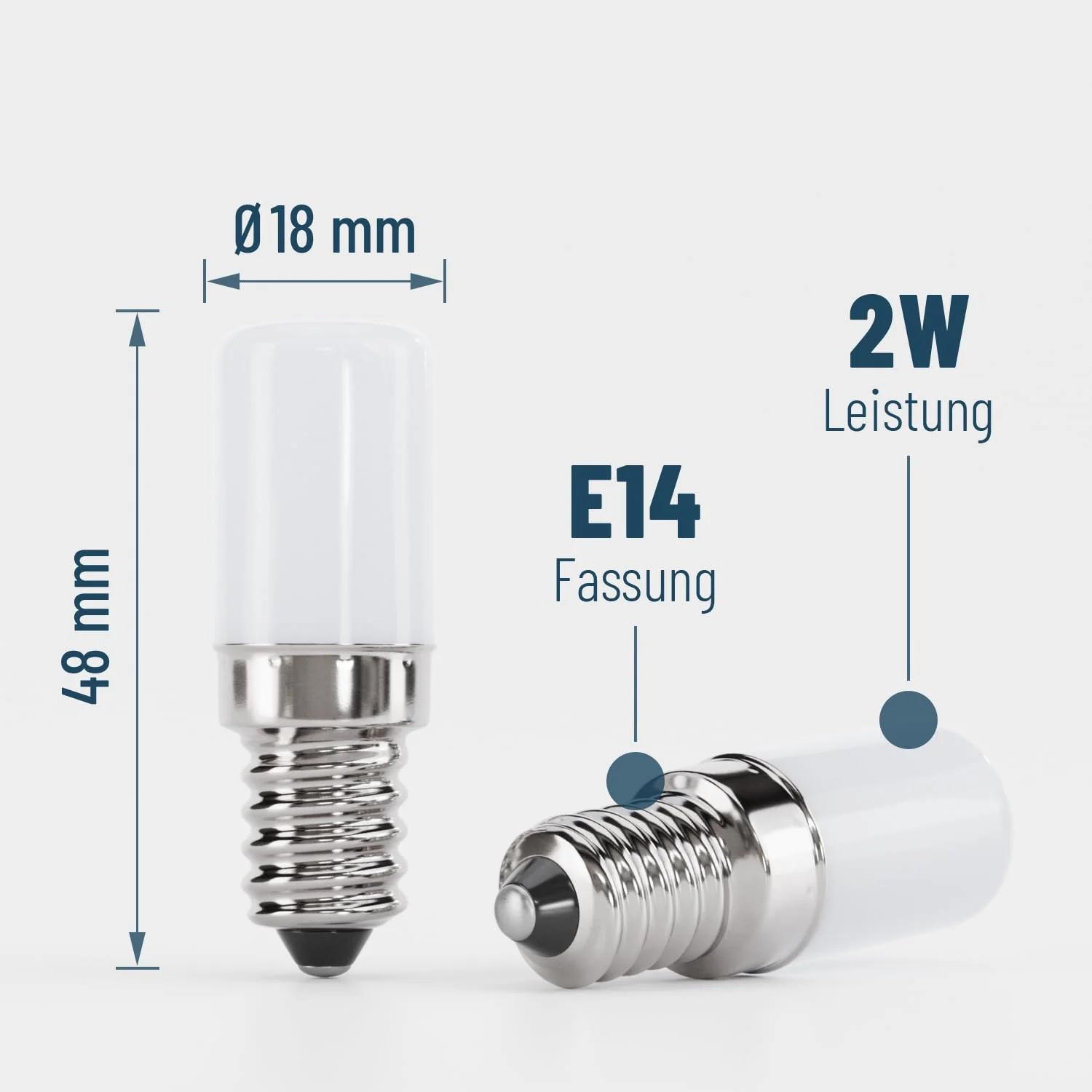 greate LED-külmiku lambipirn E14 2W — kompaktne ja kirkas – detailne vaade