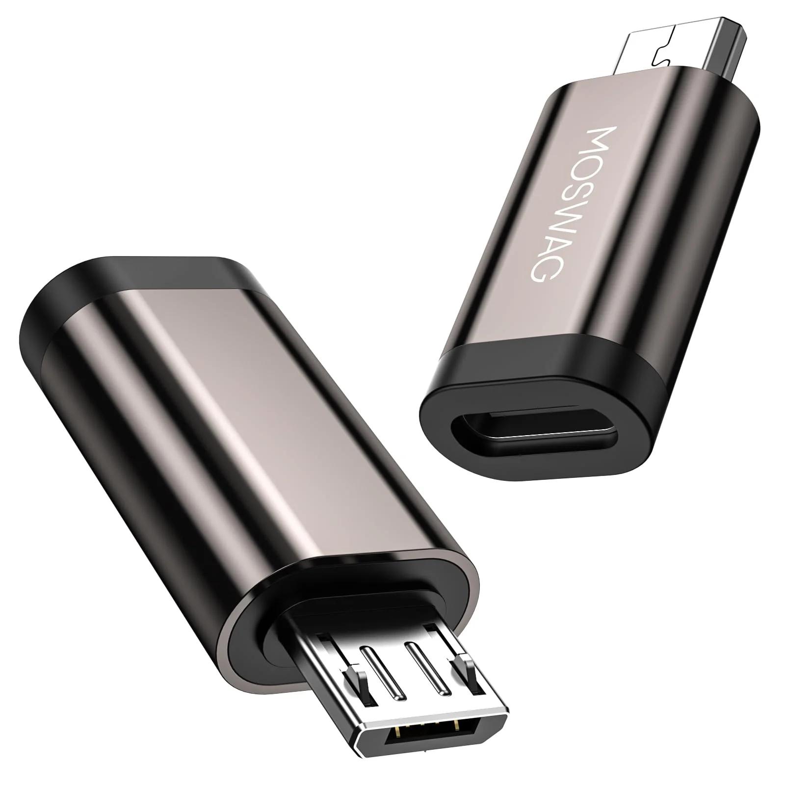 MOSWAG vastupidav alumiiniumist USB‑C–Micro adapter