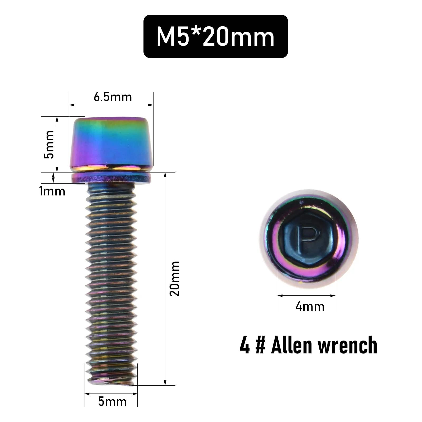 Fangehong vastupidavad M5x20mm ketaspoldid — mitmevärvilised – detailne vaade