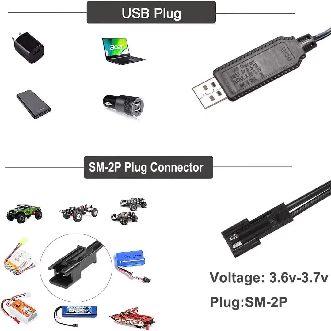 Berfea USB-laadija 3,6–3,7V LiPo akudele – turvaline laadimine – lisavaade