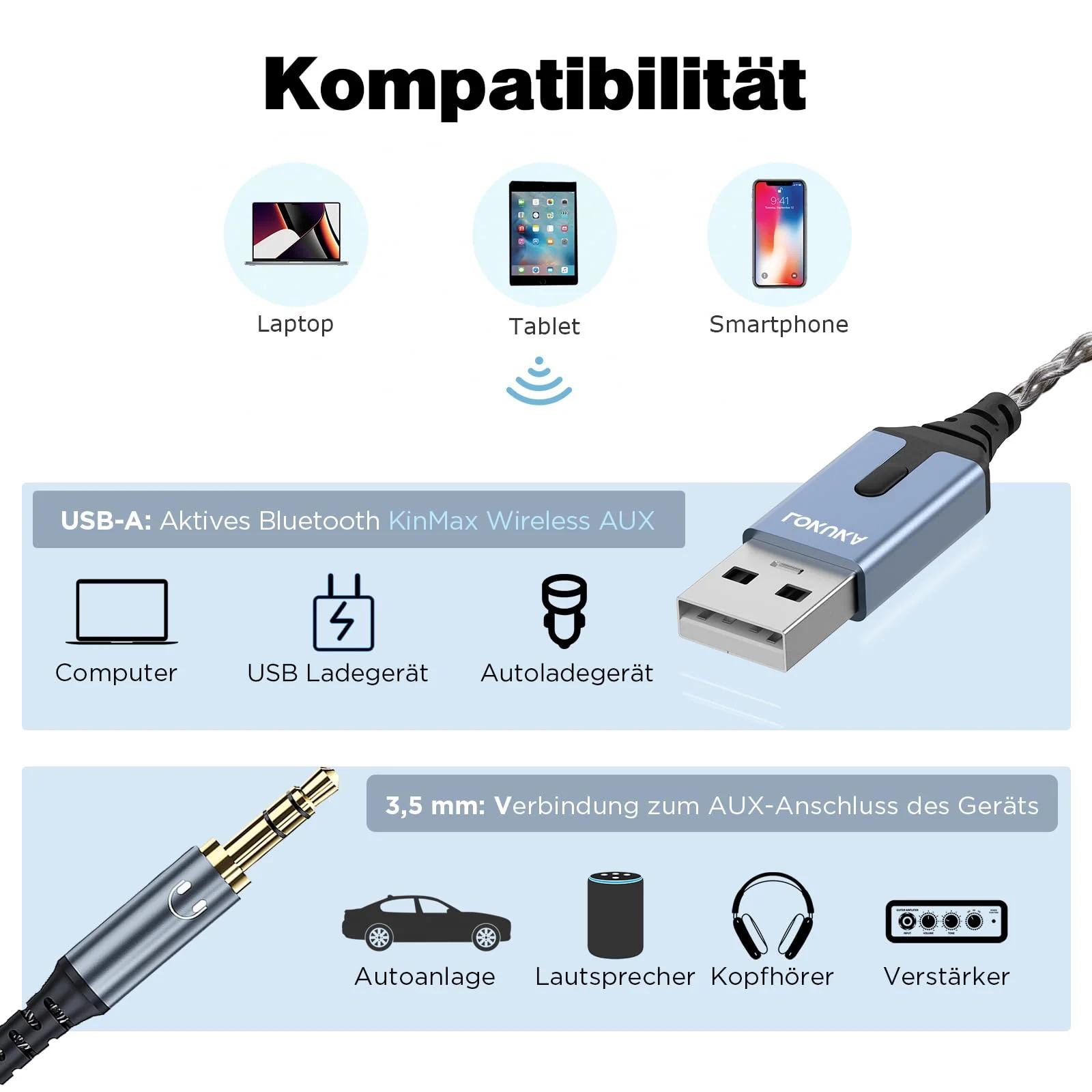 LOKUKA vastupidav Bluetooth-AUX adapter autole ja kõlarile – lisavaade