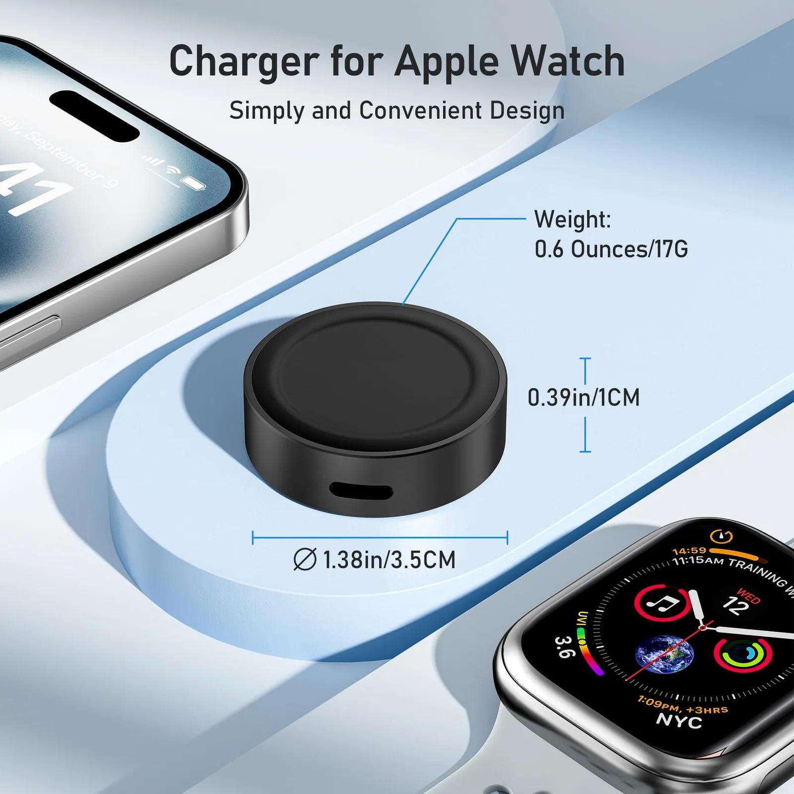 Elebase alumiiniumist kaasaskantav magnetlaadija Apple Watchile – pakend ja tarvikud