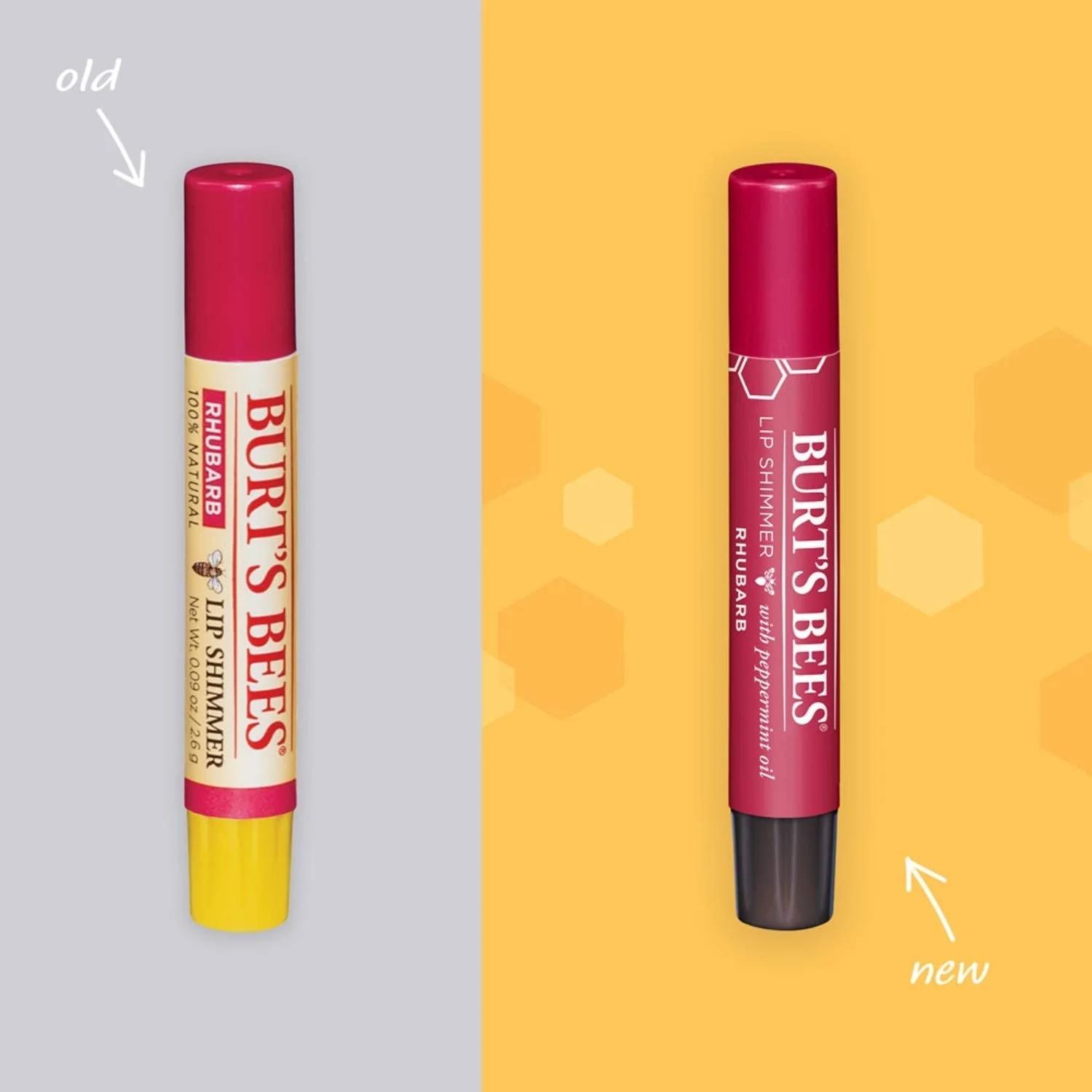 Burt’s Bees niisutav huuleläige rabarberiga – pehme viimistlus – kasutusnäide