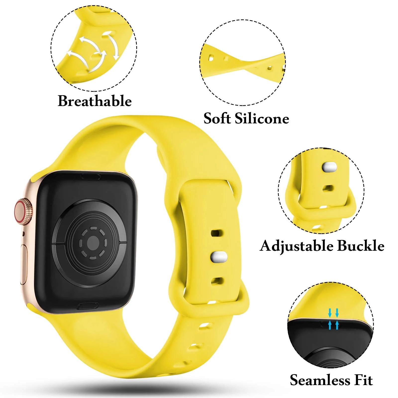 CeMiKa pehme silikoonkäepael Apple Watchile – kollane stiil – kasutusnäide