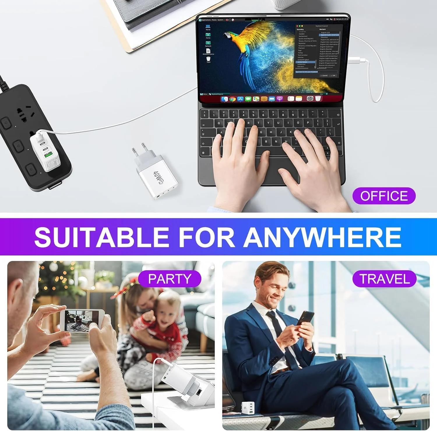 Acezeek kompaktne 40W USB‑C laadija 3‑pakend — kiire ja turvaline – pilt 7