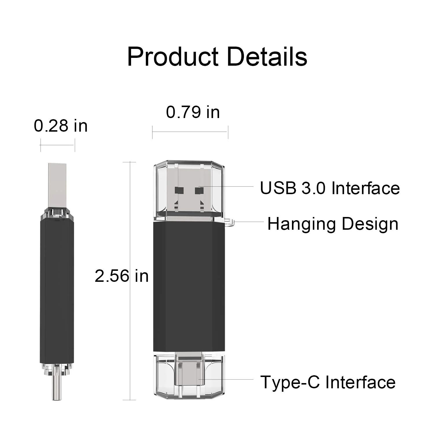 KEXIN 512GB kõvakestaga USB mälupulk — USB-C ja USB-A OTG – pilt 8