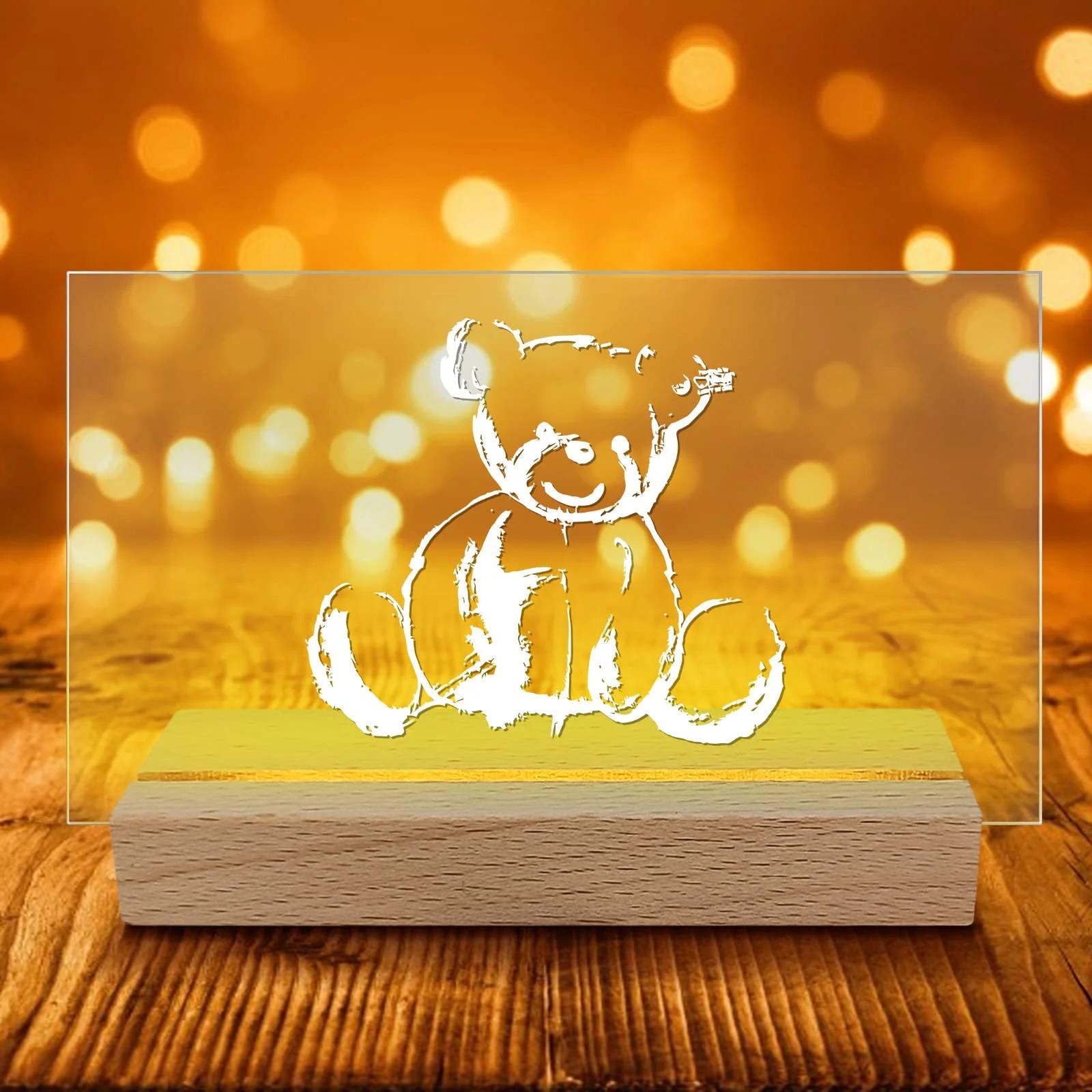 YWNYT puidust LED-display alus – soe valgustus DIY dekoratsioon – pilt 8