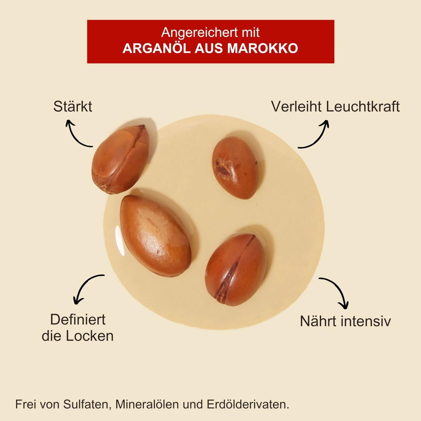 Creme of Nature Argan Oil niisutav juuksehooldus 50 ml – pakend ja tarvikud