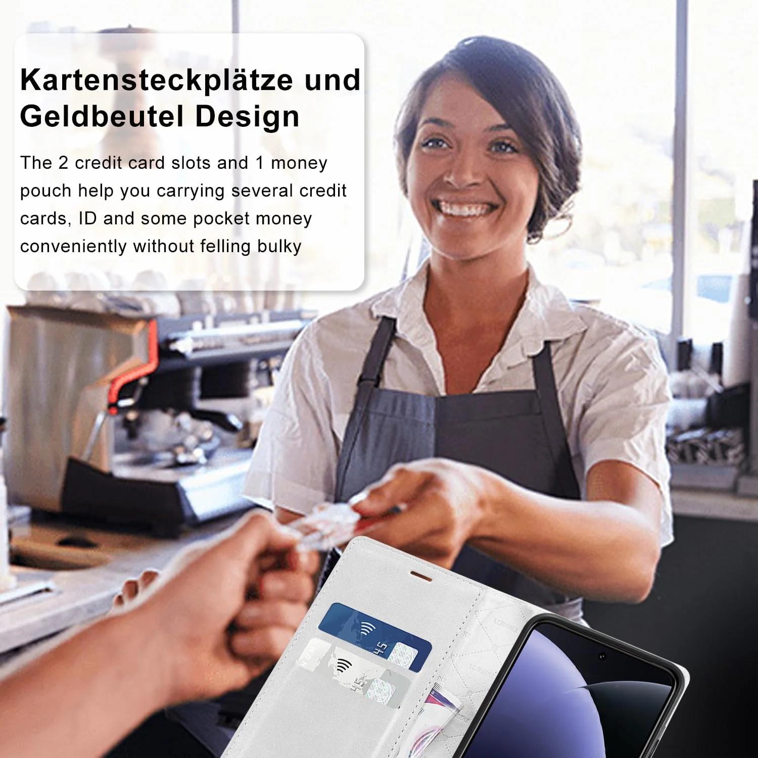 Ailicici PU-nahkne kaitsekott Samsung Galaxy S23 elegantene – kasutusnäide