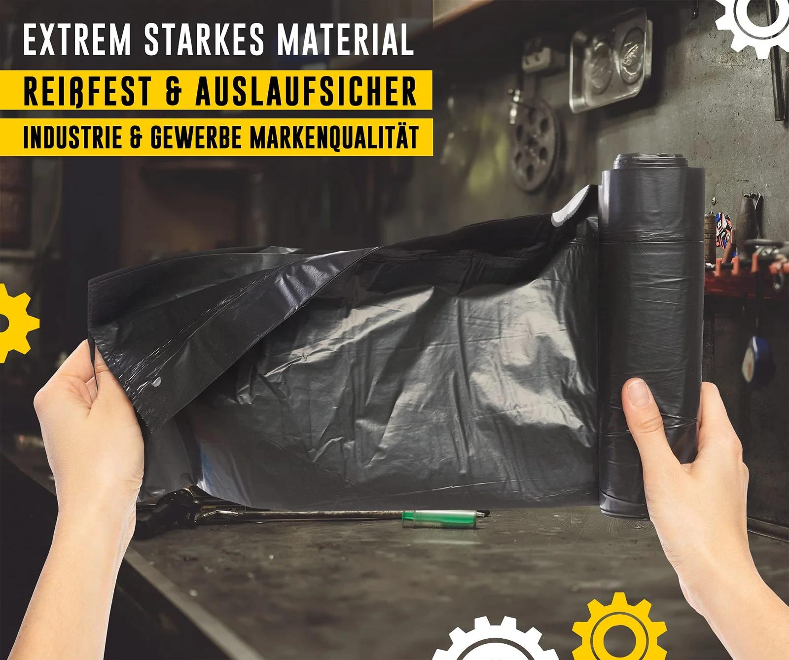 ELES VIDA vastupidavad 120 L prügikotid – paks LDPE materjal – detailne vaade