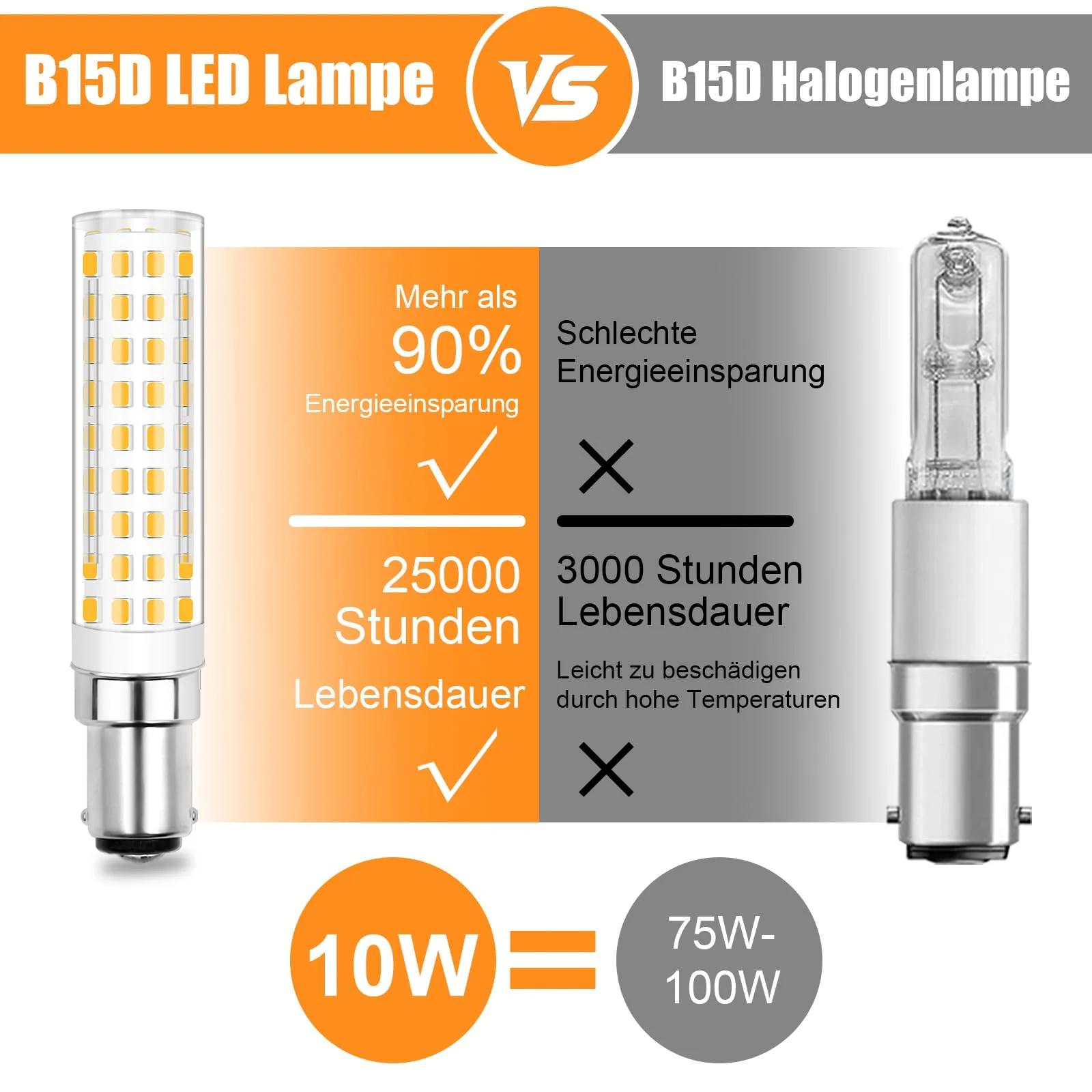 ZHENMING soe LED B15d 10W dimmiv – säästlik valgustus – pakend ja tarvikud