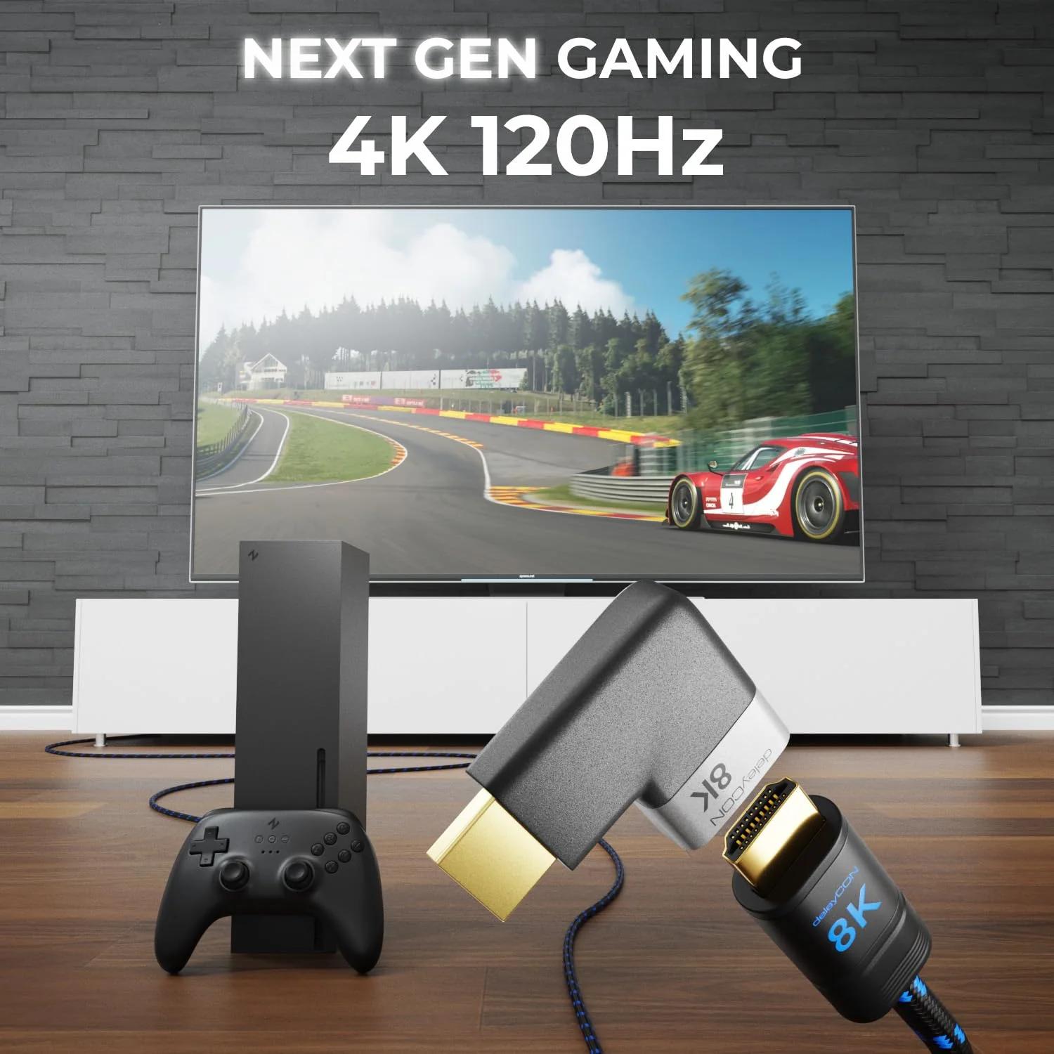 deleyCON alumiiniumne HDMI-adapter – 8K 60Hz ja HDR tugi – kasutusnäide