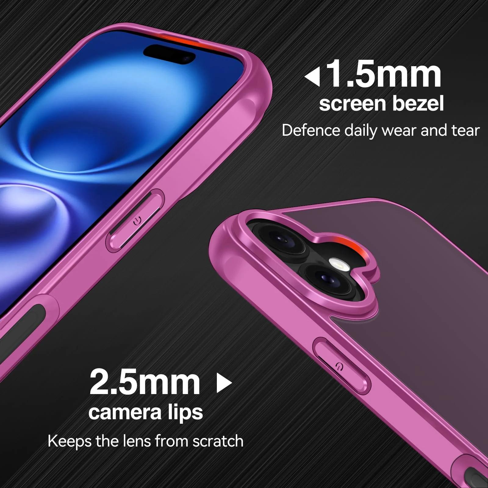 ivoler kaitsev matt-silikoonist iPhone 16 Plus ümbris – õrn roosa – detailne vaade