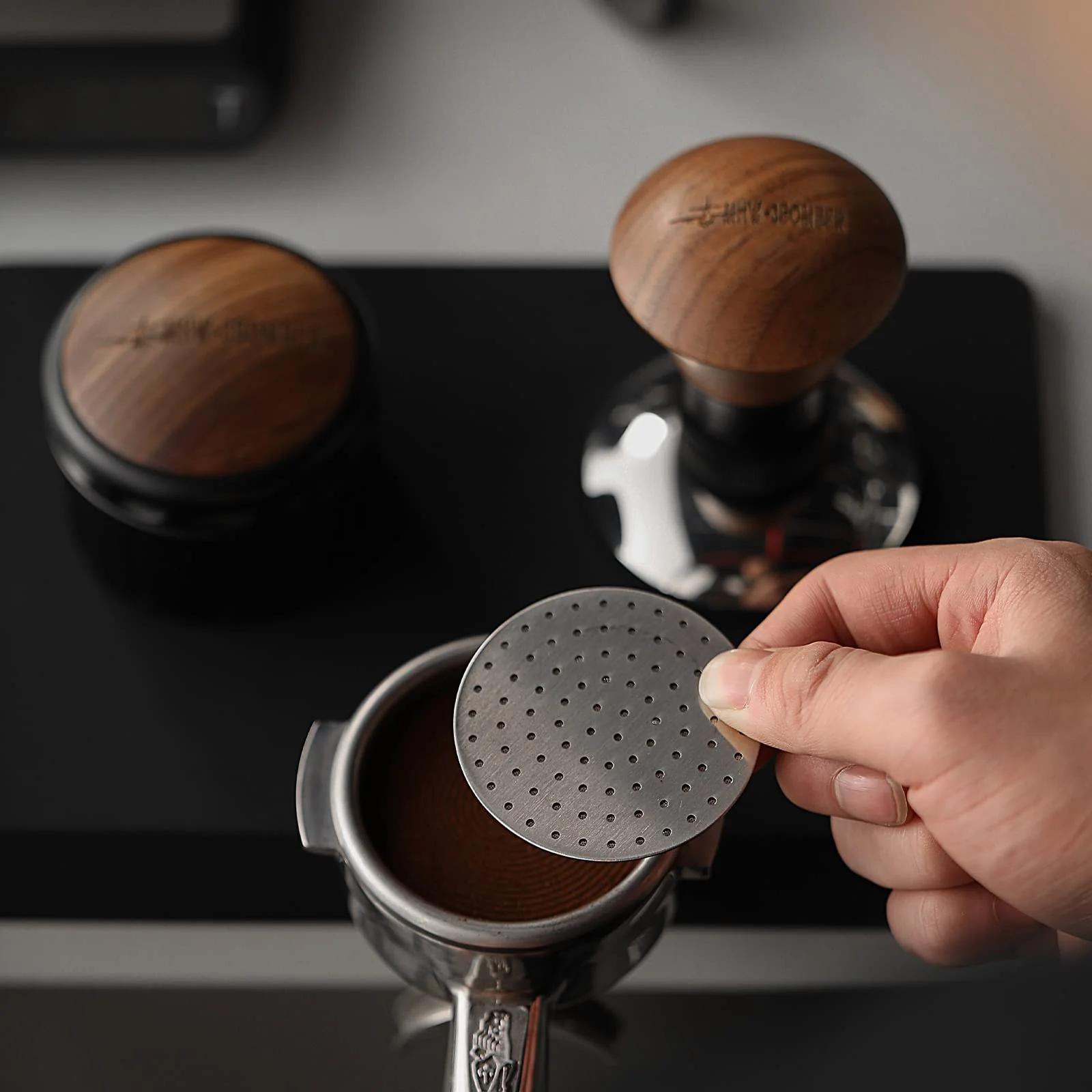 MHW-3BOMBER roostevaba espresso puck screen — parem ekstraktsioon – detailne vaade