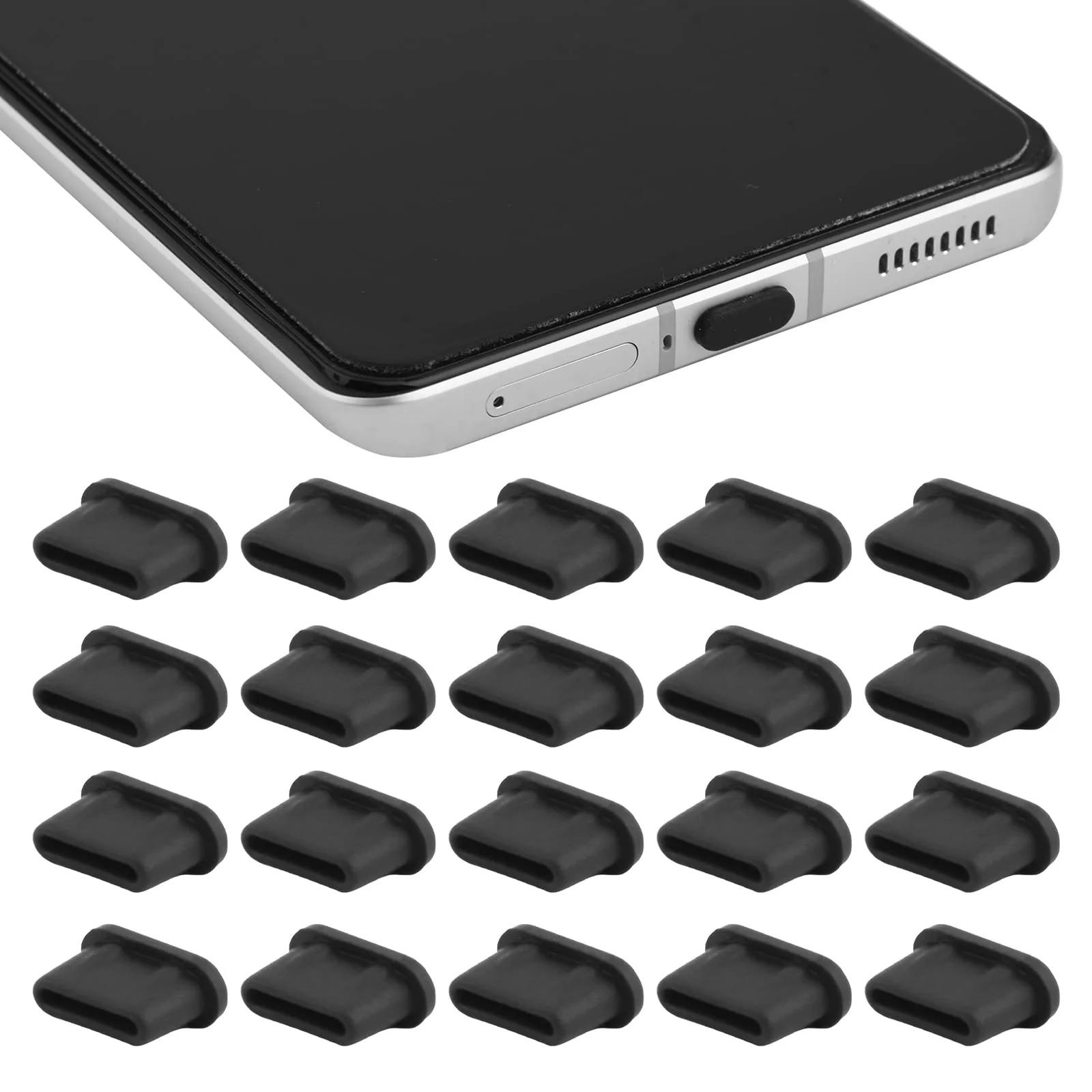 melebellot silikoonist USB‑C tolmukaitse komplekt – pakend ja tarvikud