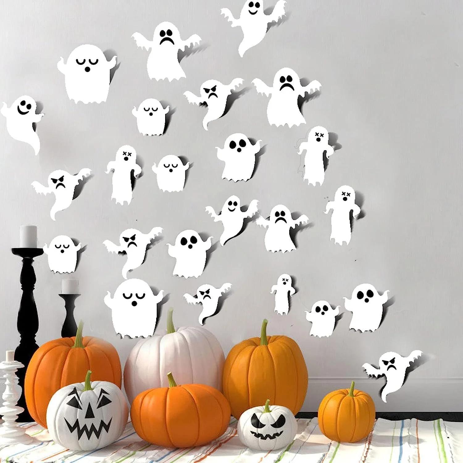 Sinekong PVC Halloween-ümbrise 63osaline seina- ja aknaehe