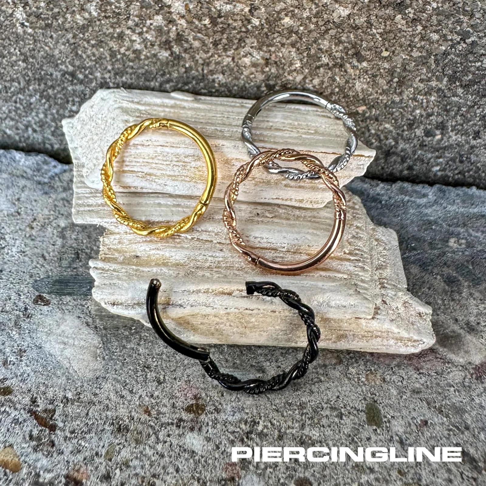 PIERCINGLINE kuldne segmentring — vastupidav kirurgiterasest – pilt 7