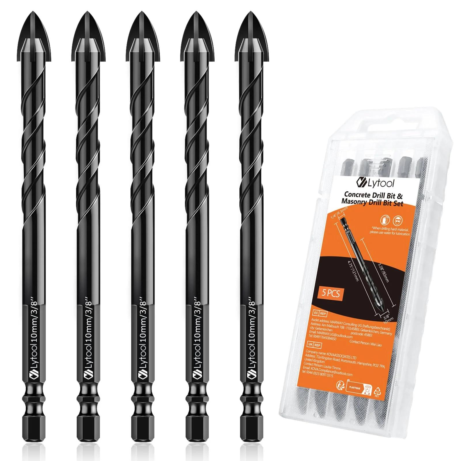 Lytool vastupidav 5-osaline 10 mm puurikomplekt