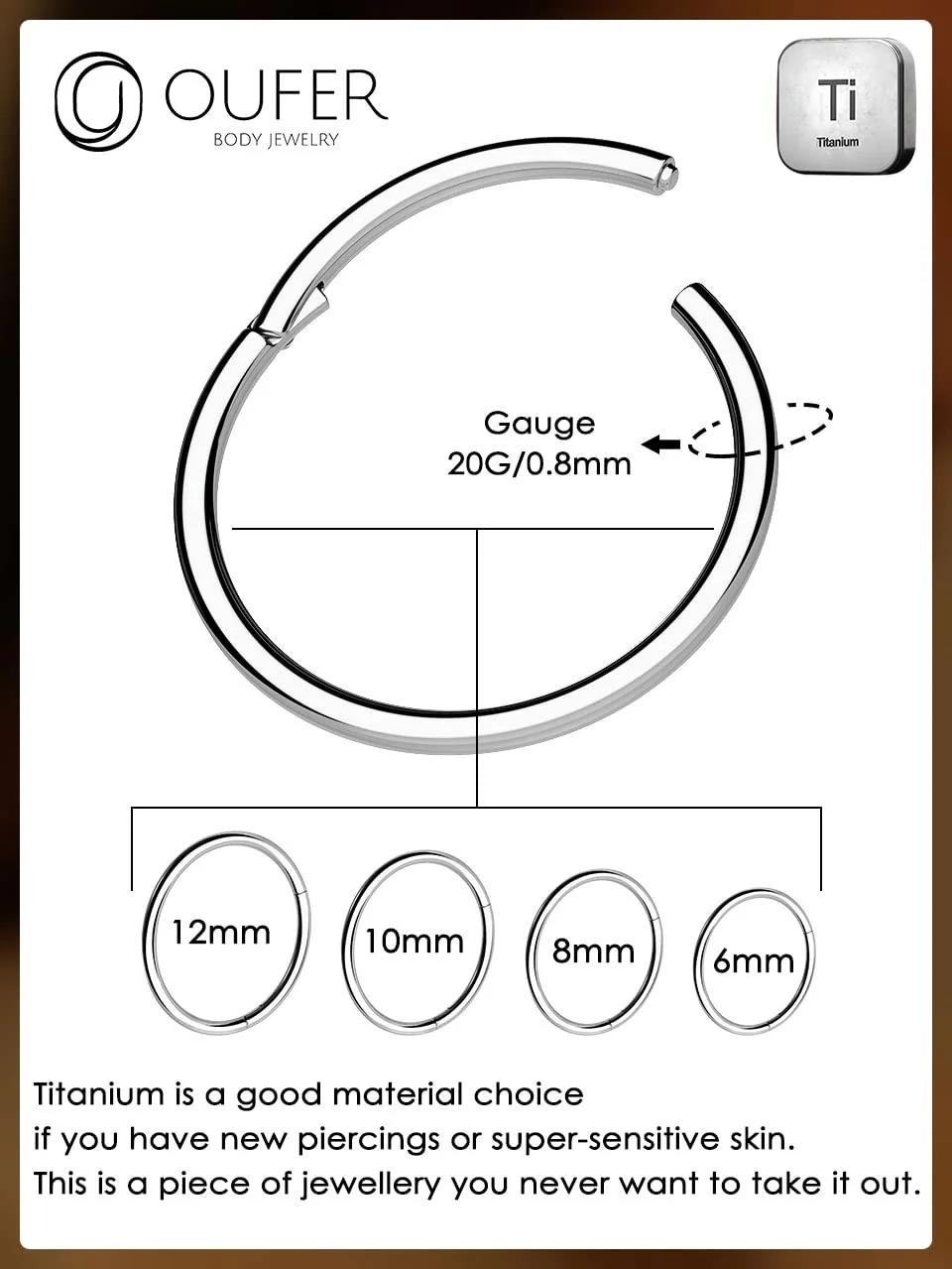 OUFER titaanist 6 mm nostril rõngas – hüpoallergeenne kingitus – pilt 7