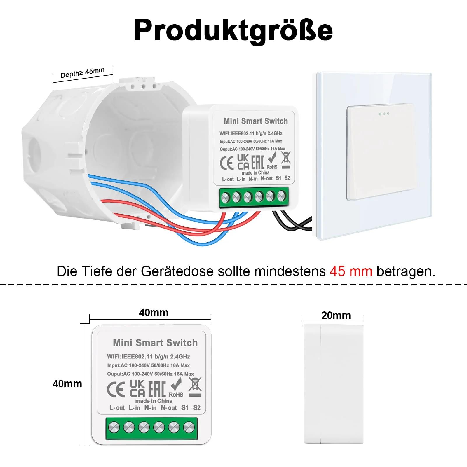 CNBINGO nutikas lülitusmoodul — mini siseinstallatsioon ja – pakend ja tarvikud