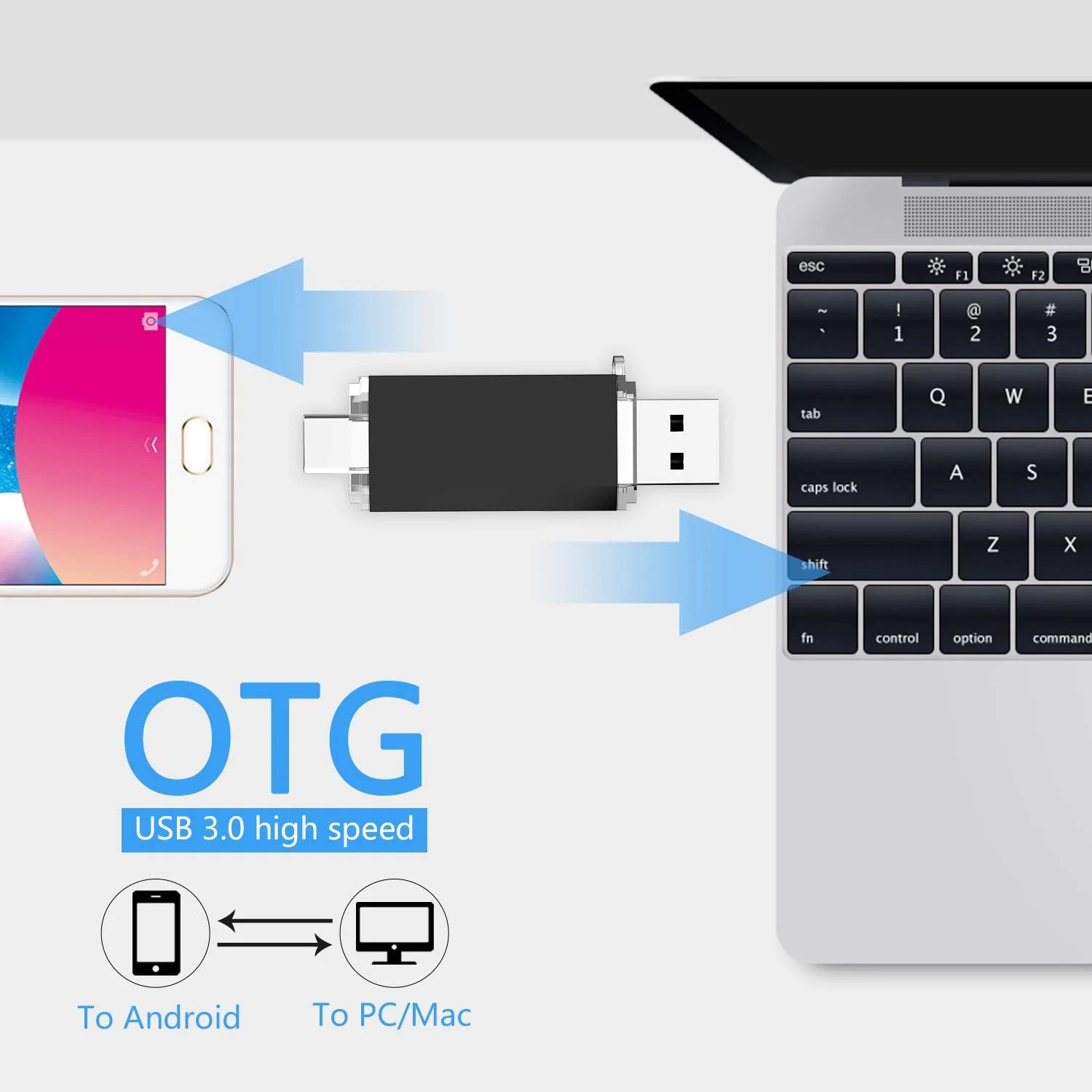 KEXIN 512GB kõvakestaga USB mälupulk — USB-C ja USB-A OTG – pilt 6