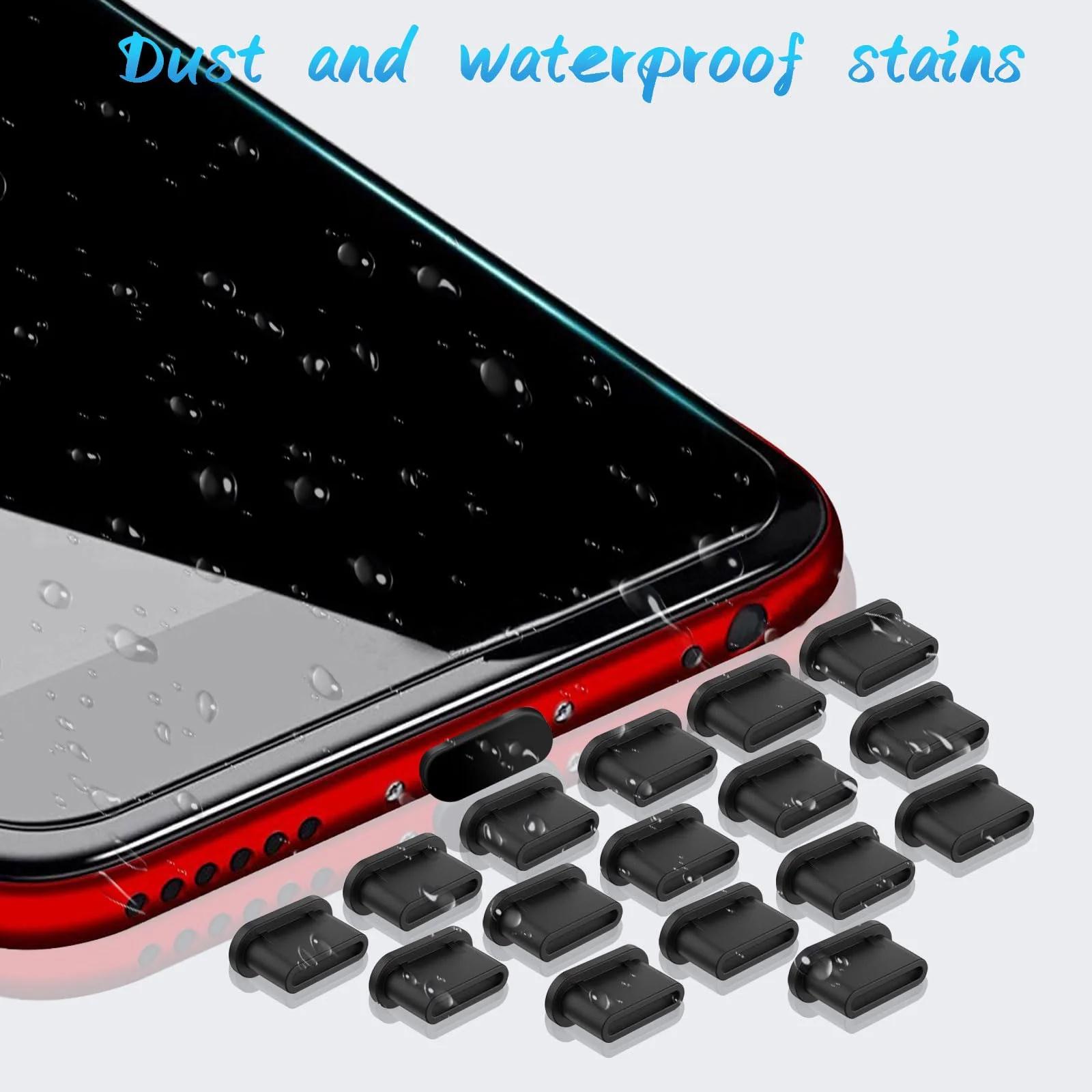 SLIVERBA silikoonist USB‑C kaitsekorgid — komplekt 18 tk – kasutusnäide