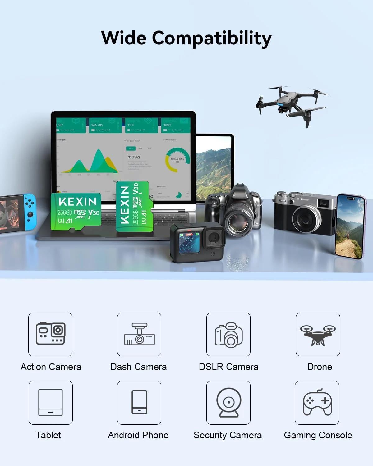 KEXIN 256GB microSDXC – kiire ja vastupidav salvestus – lisavaade