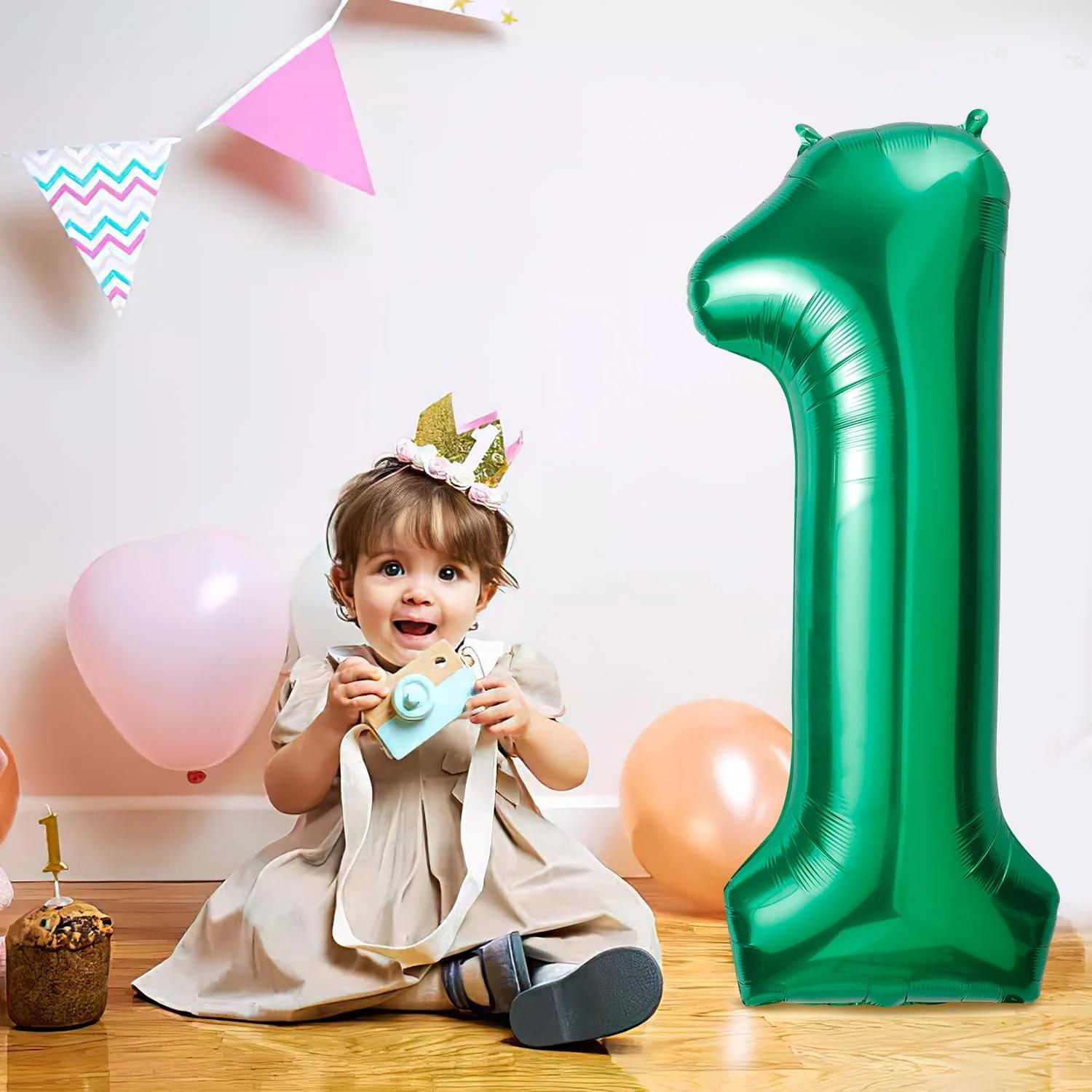 Partyhausy roheline folio õhupall – sünnipäeva number 1 – lisavaade