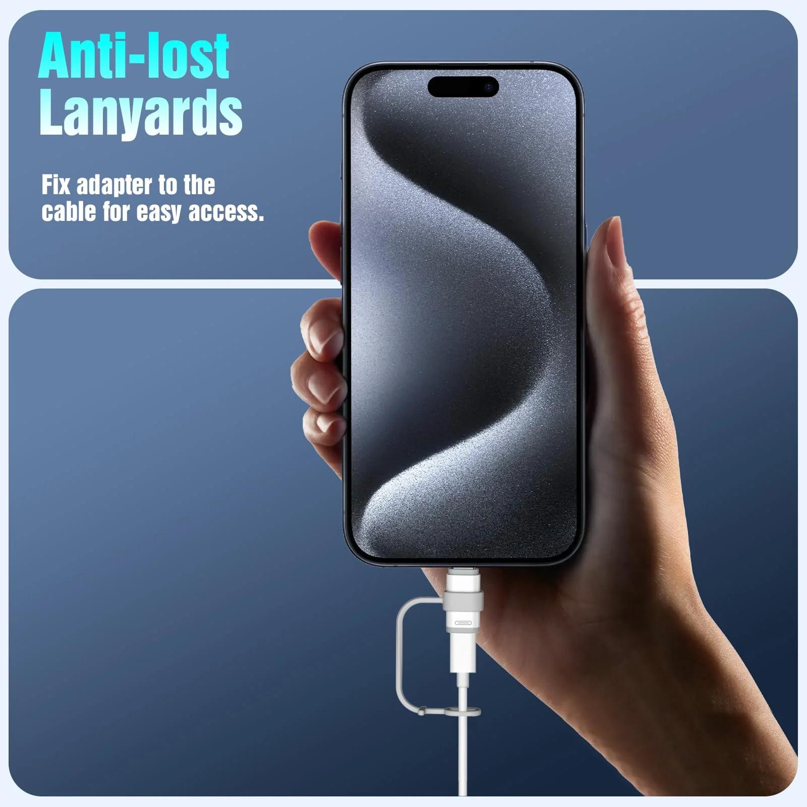 TiMOVO vastupidav laadimisadapter Lightning–USB-C koos rihmaga – lisavaade
